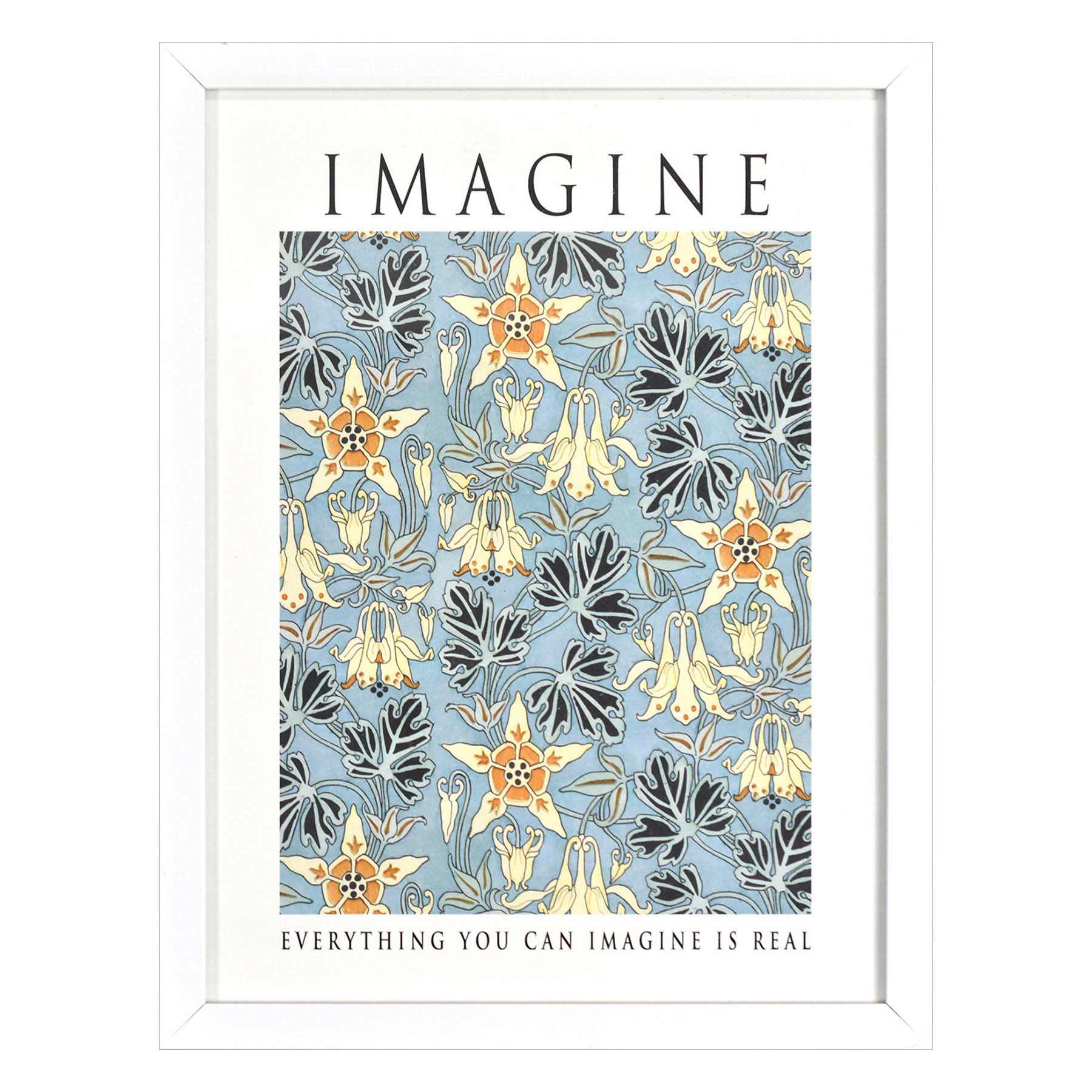 Glass Framed Imagine Print Wall Art, 13x17