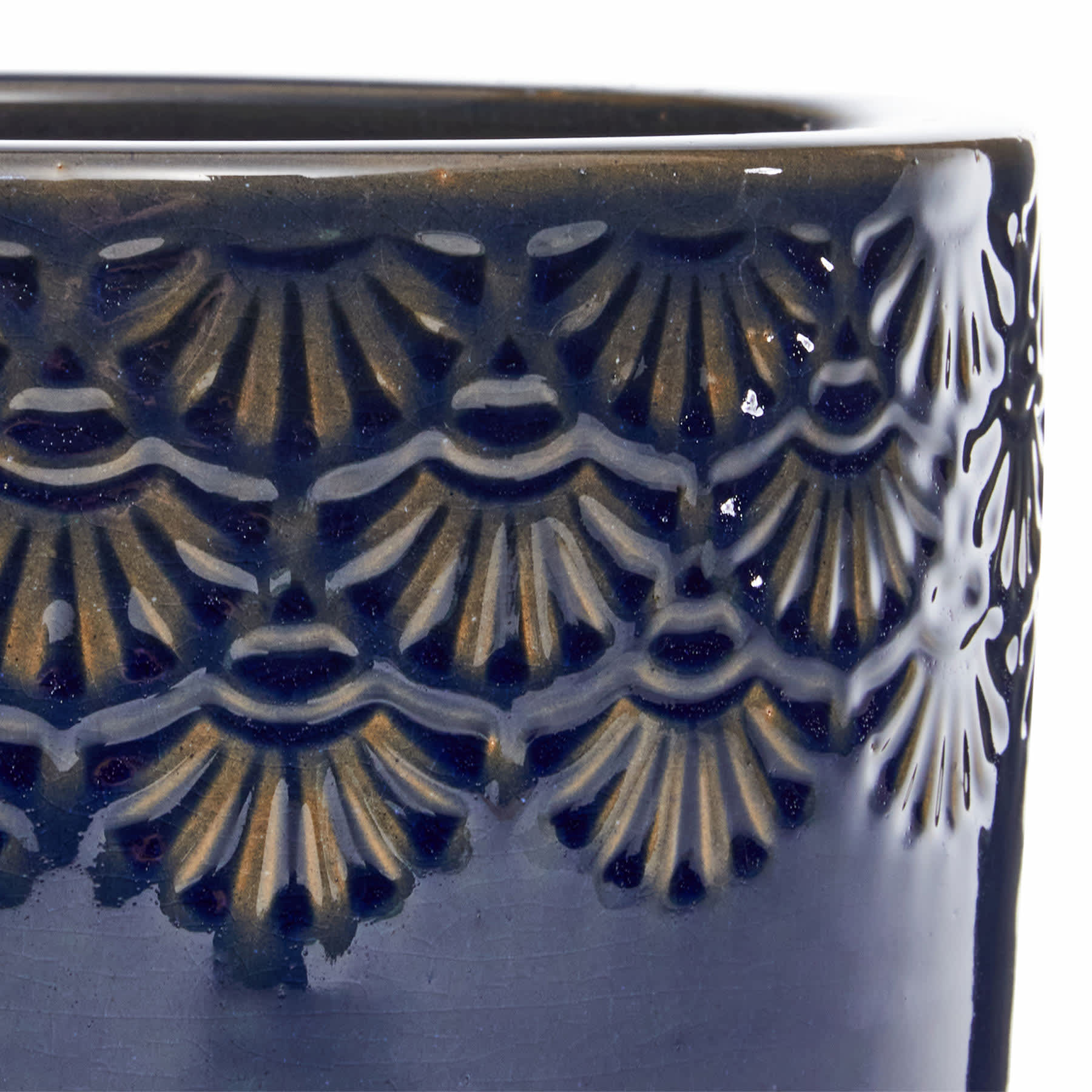Ashley Blue Ceramic Outdoor Planter, Small