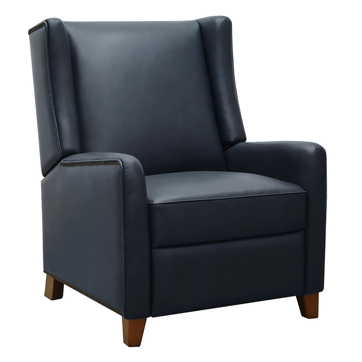 Hawthorne Faux Leather Recliner, Navy Blue