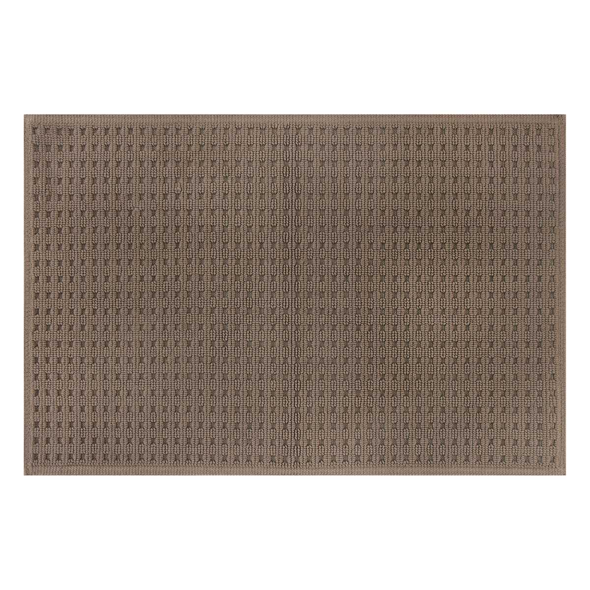 Crosby St. Taupe Waffle 100% Cotton Antimicrobial Bath Rug, 20x30