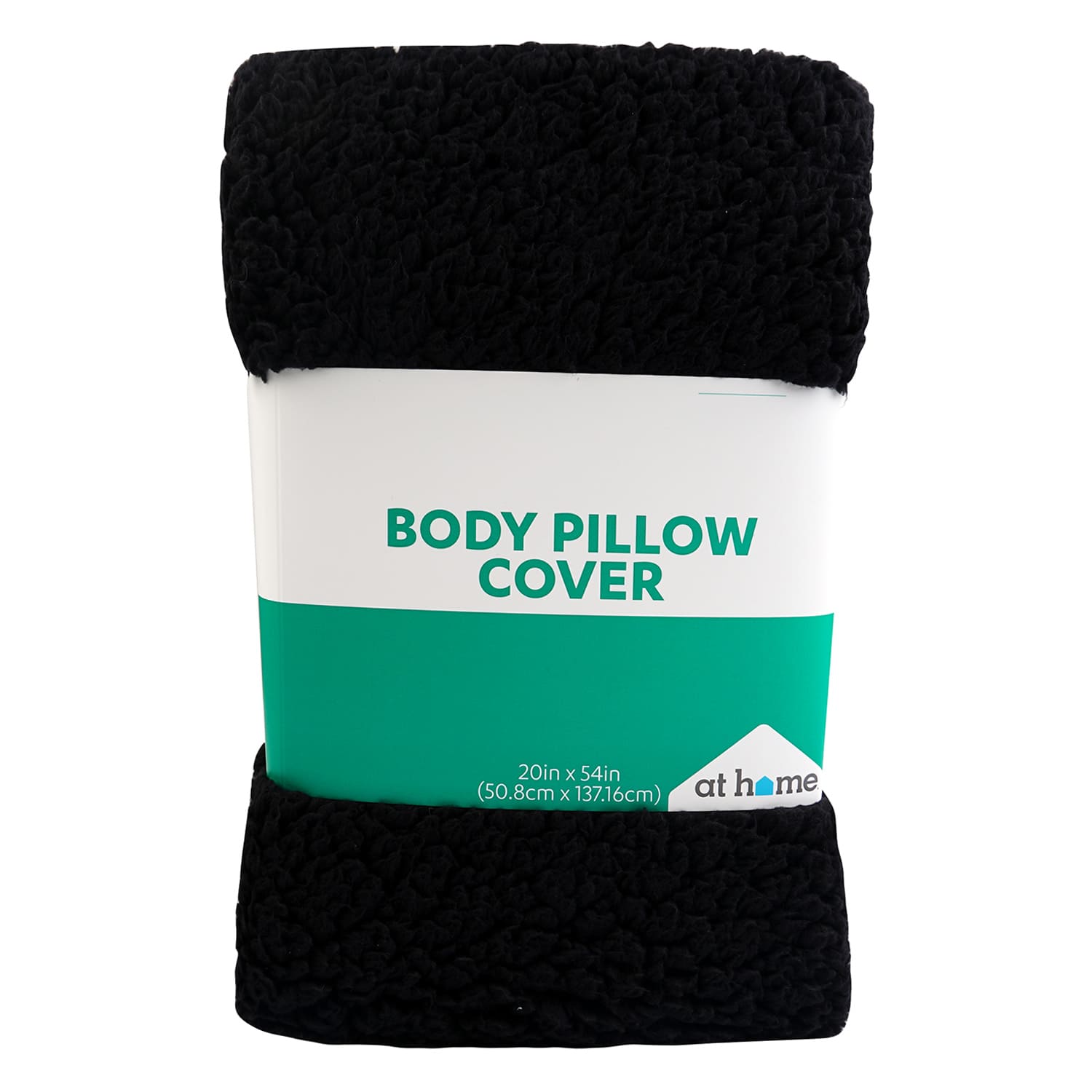 Black Sherpa Body Pillow Cover, 20x54