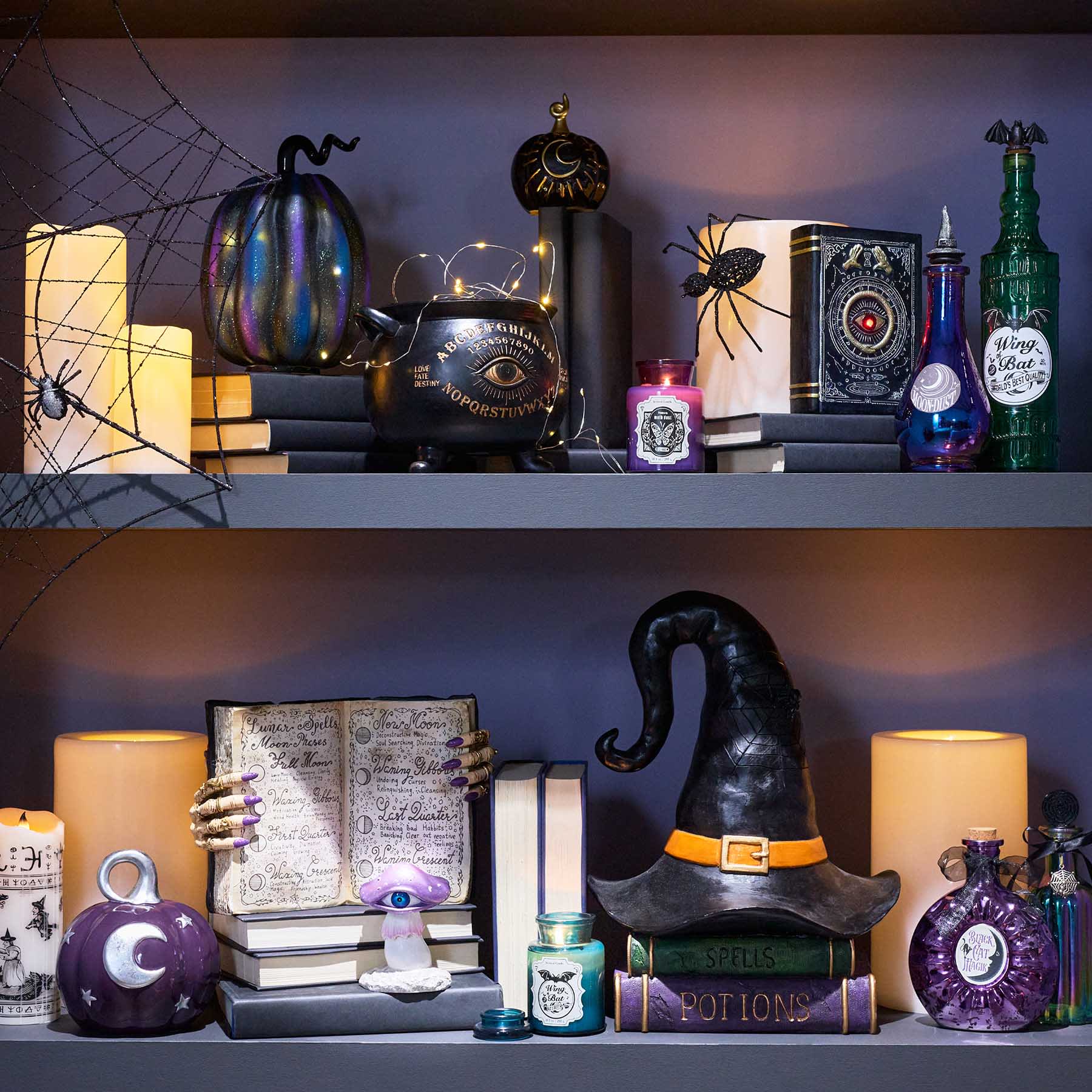Spellbound Witch Hat Book Stack Halloween Decor, 16.5"