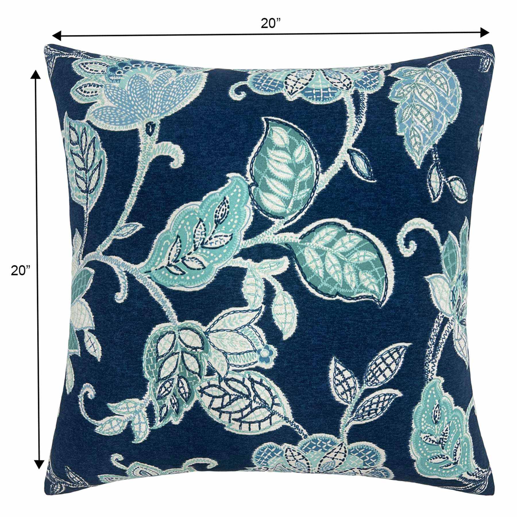 Providence Positano Navy Oversized Square Outdoor Throw Pillow, 20"