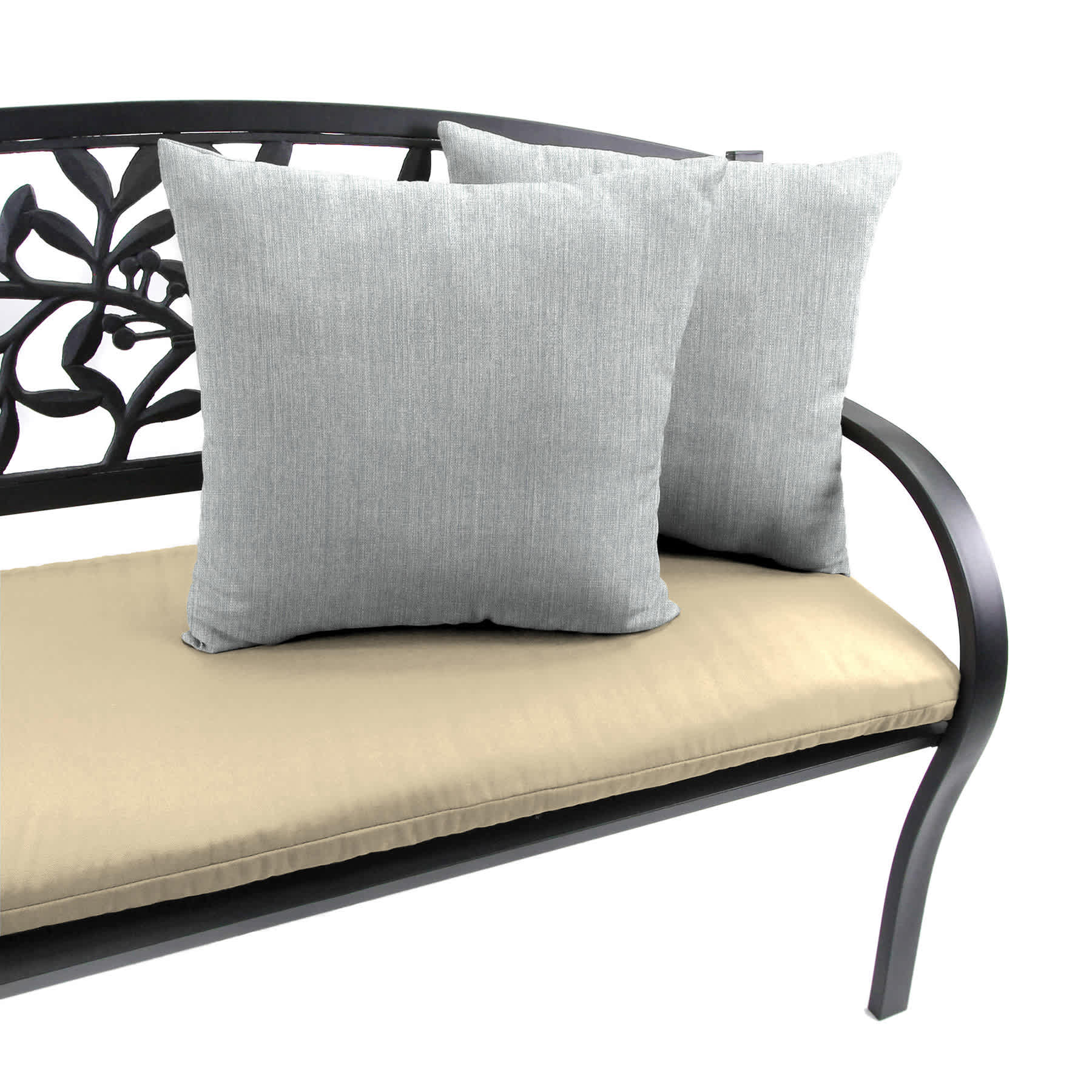 Tahiti Silver Square Outdoor Throw Pillow, 16"
