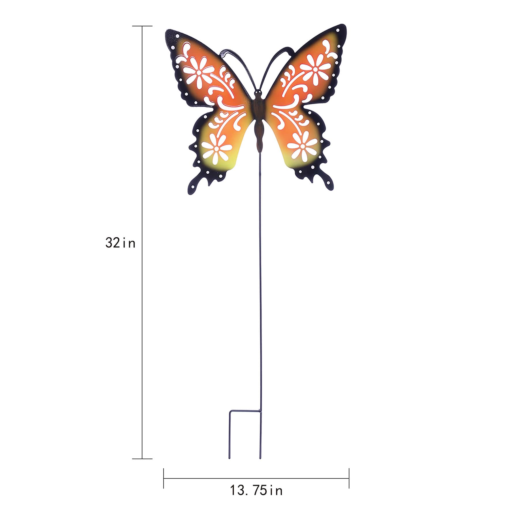Butterfly Metal Yard Stake, 32"