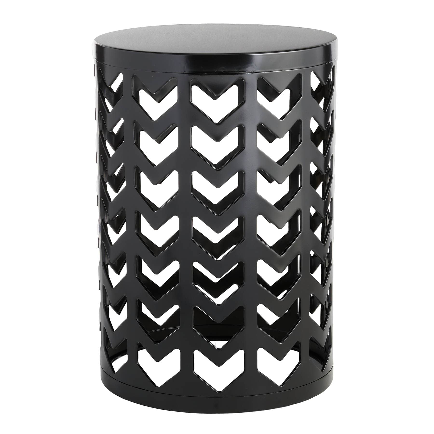 Black Chevron Metal Plant Stand, 20"