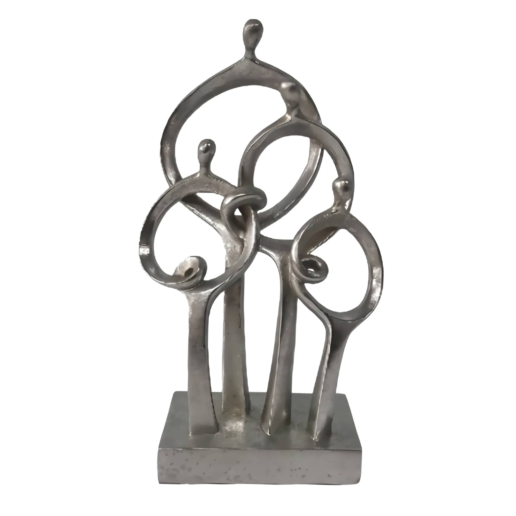 Silver Interlocking People Decor, 13.2"
