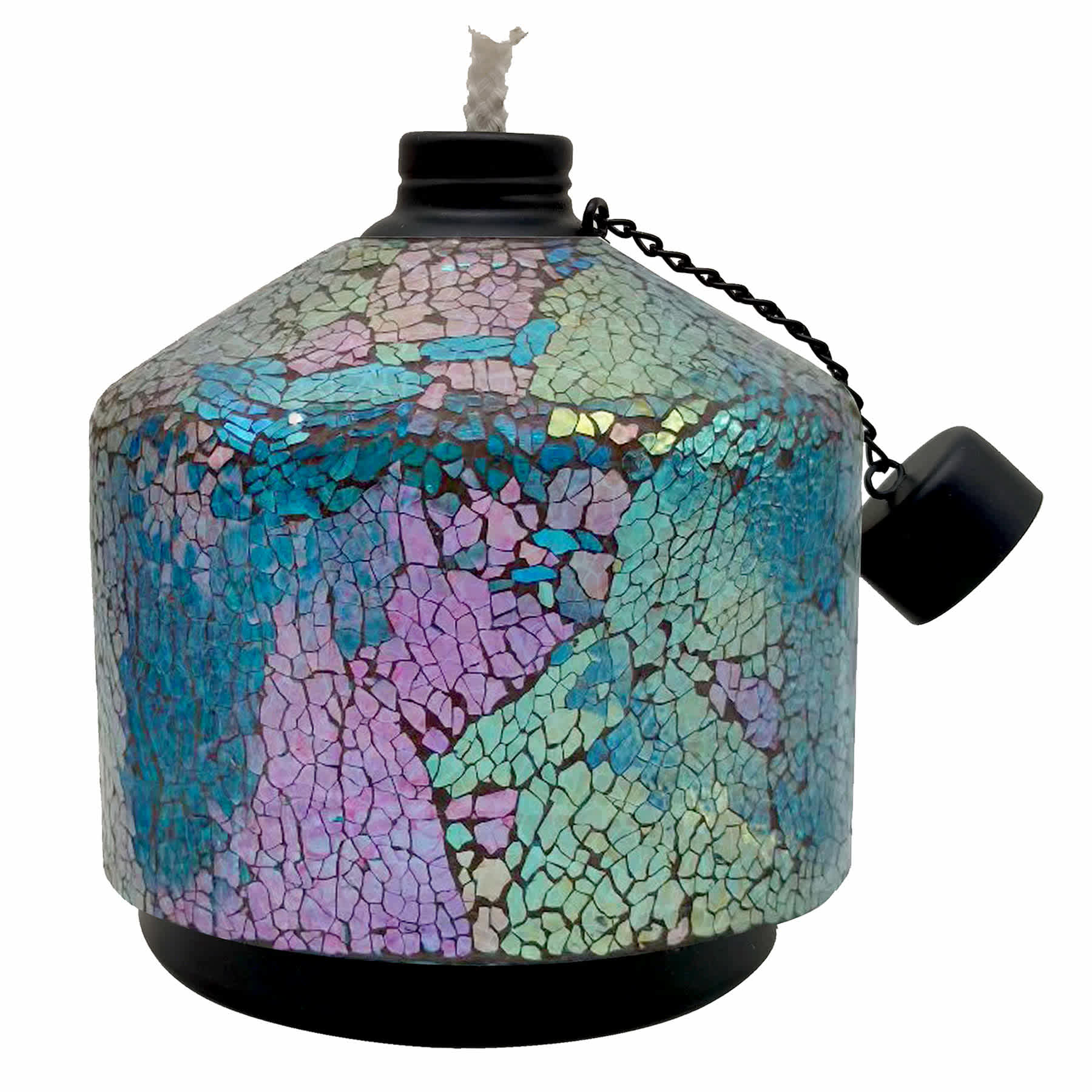 Blue Mosaic Tabletop Torch, 6"