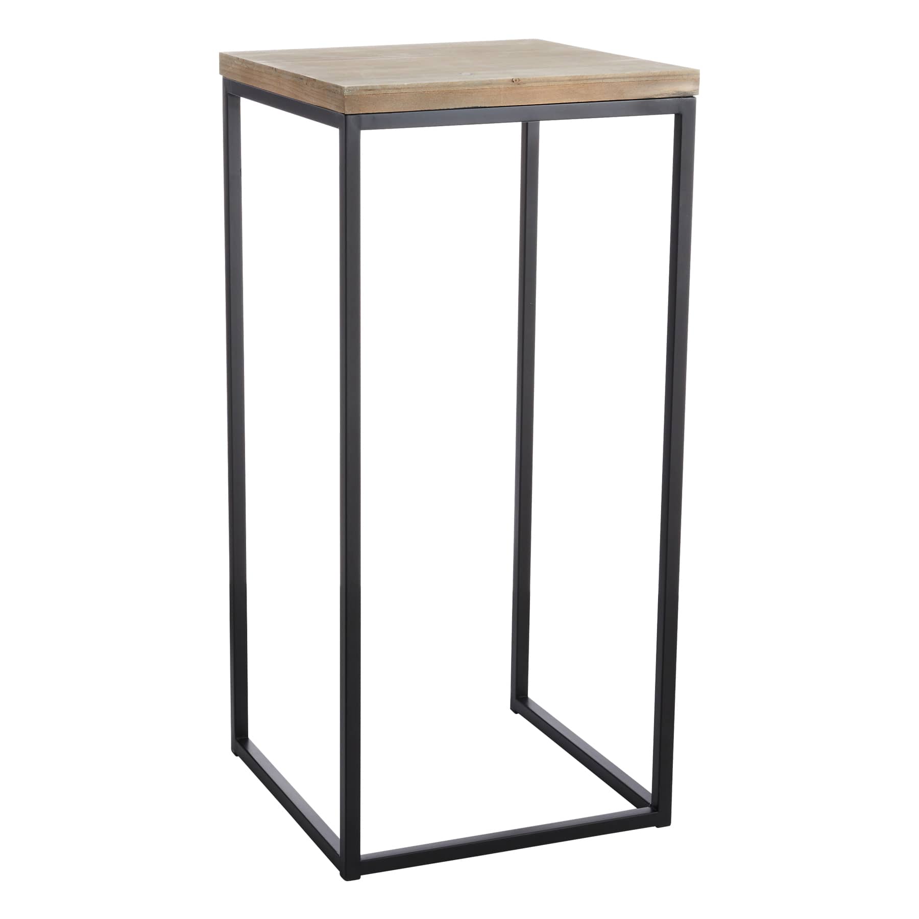 Fiona Wooden Top Plant Stand with Metal Base, Large