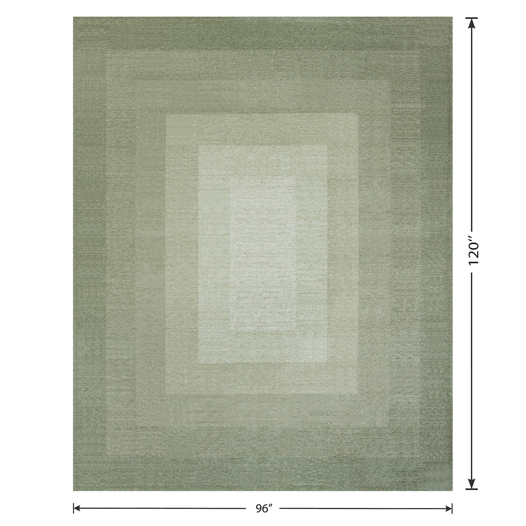 (B893) Green Ombre Flatweave Area Rug, 8x10