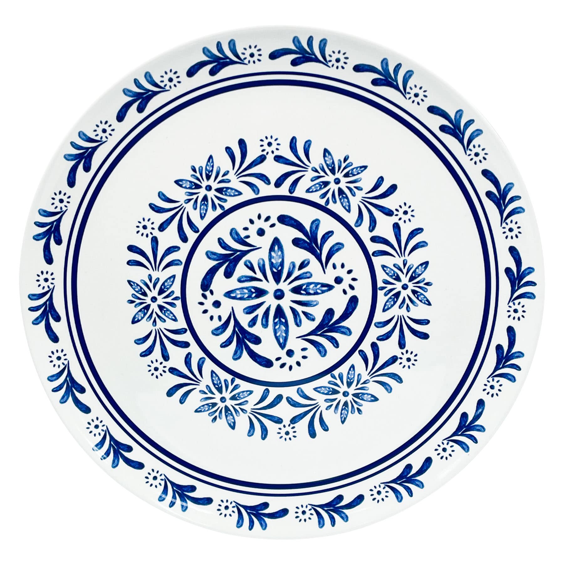 Round Blue Mosaic Melamine Serving Platter, 15"