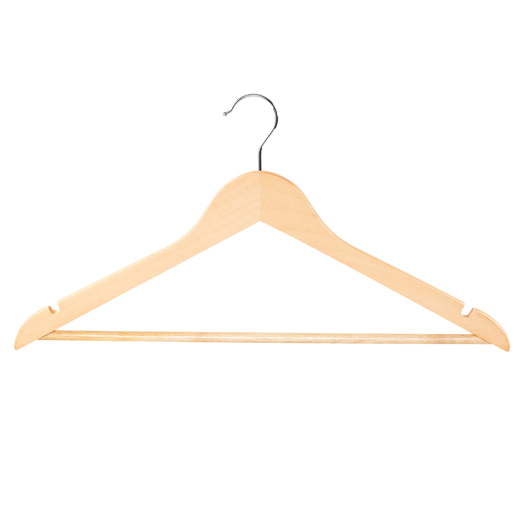 20-Piece Suit Hangers, Natural Wooden