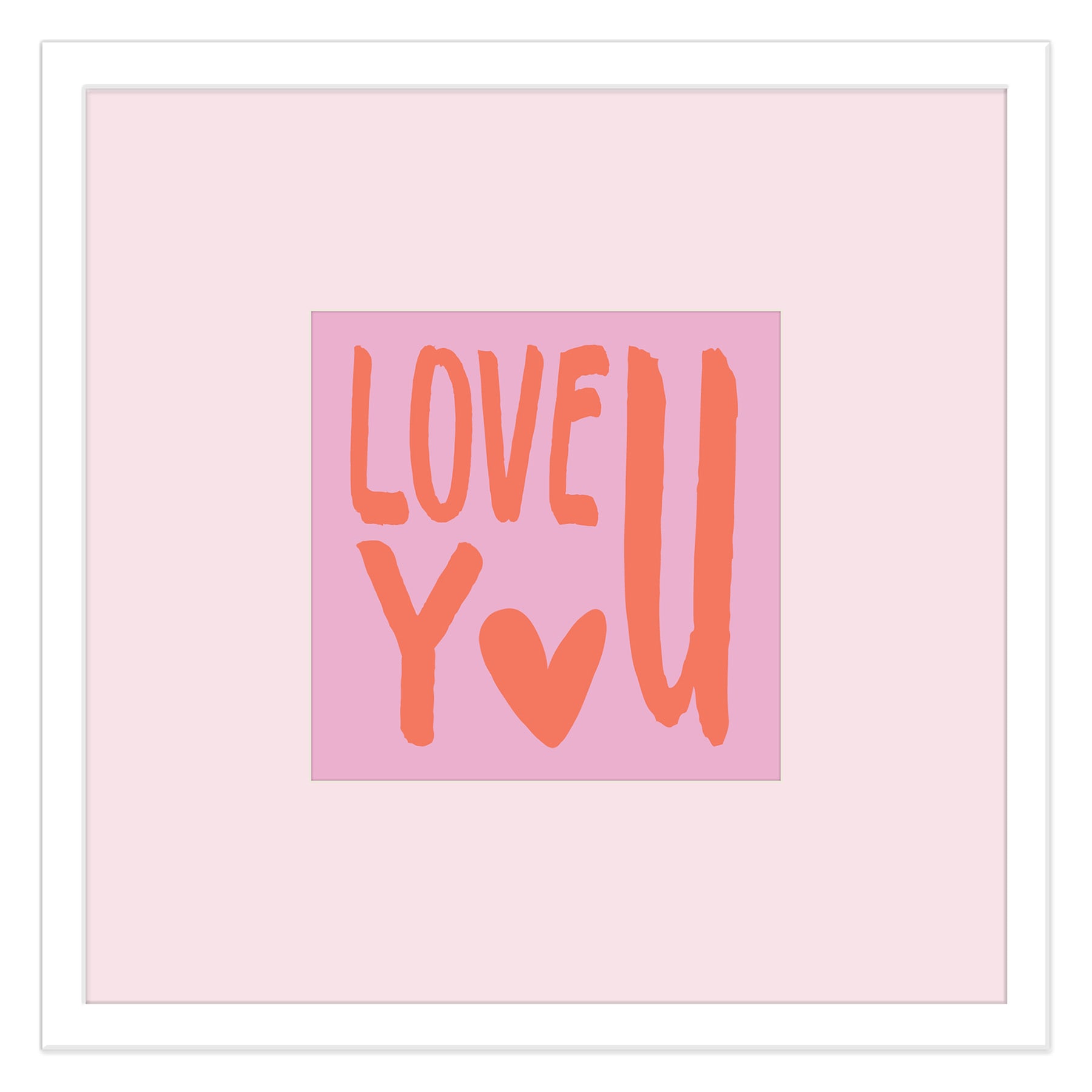 Glass Framed Love You Wall Art, 15"