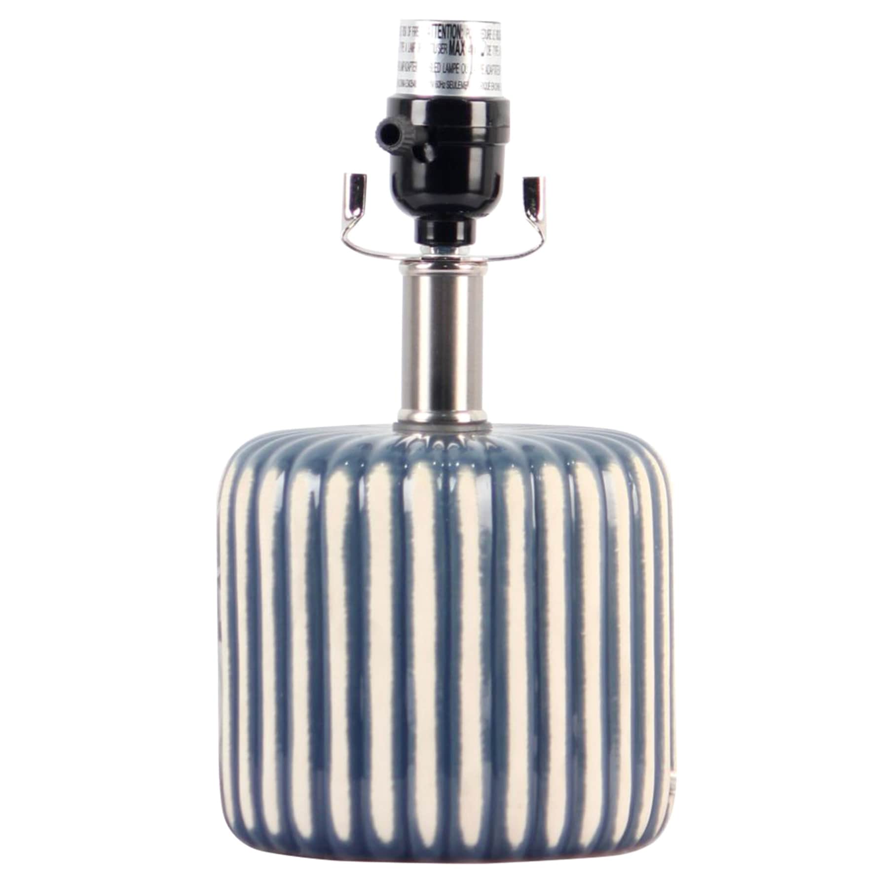 Ty Pennington Dark Grey Striped Ceramic Small Lamp Base, 10"
