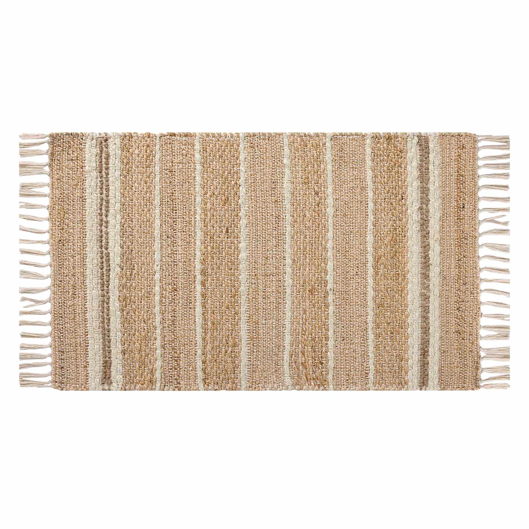 Tao Ivory Jute with Fringe Accent Rug, 27x45