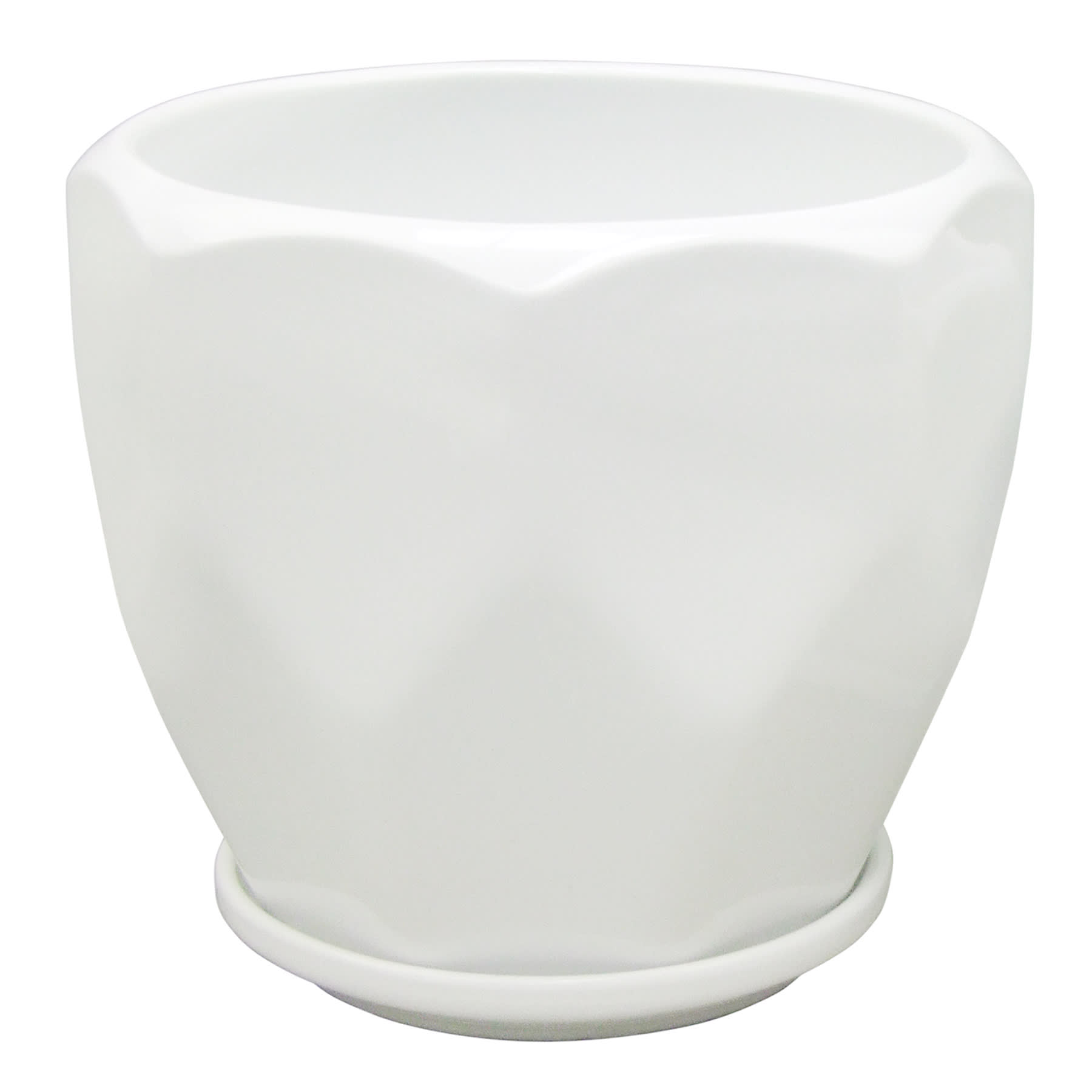 Indoor Hexa White Ceramic Planter, Small