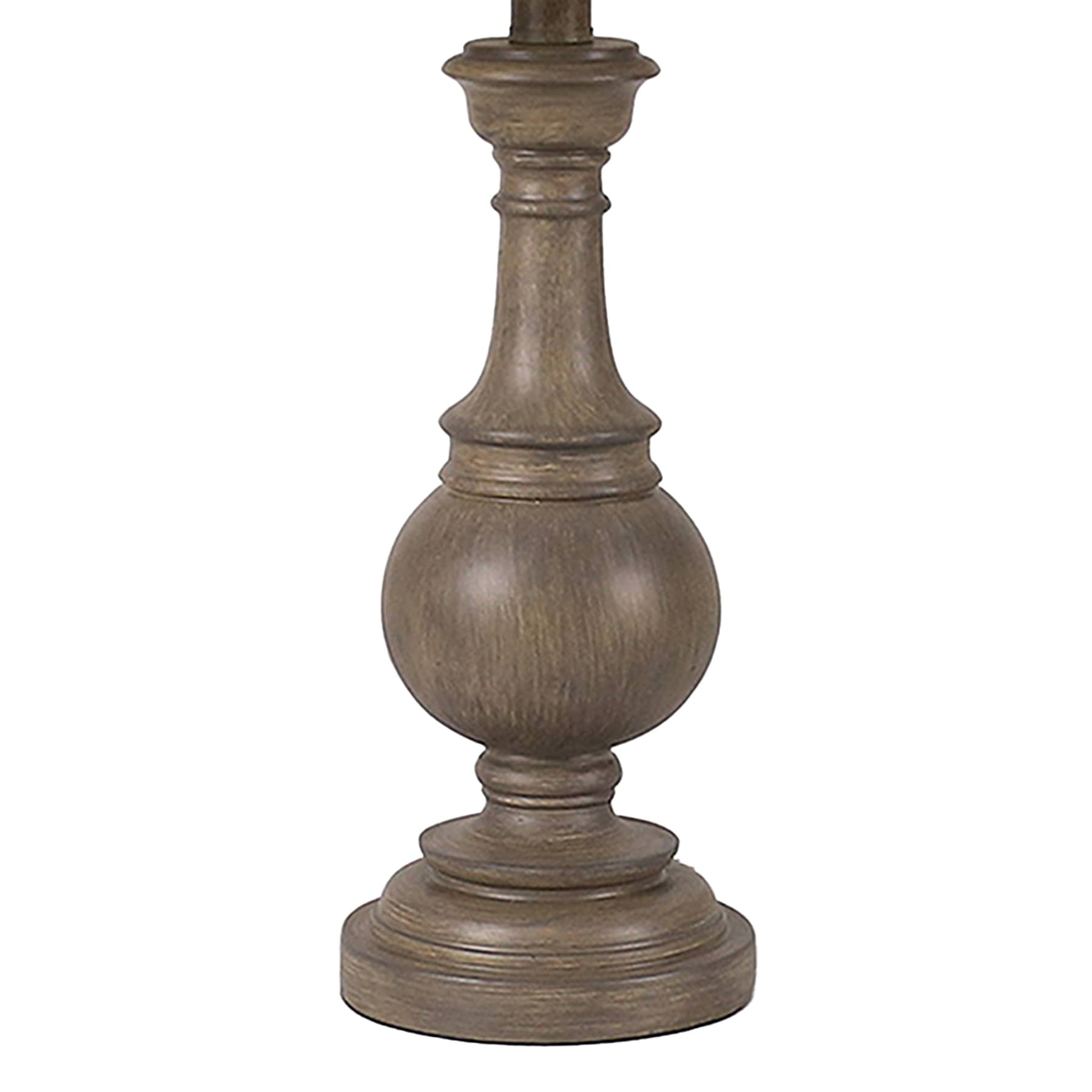 Brown Spindle Large Table Lamp with Shade, 22.75"