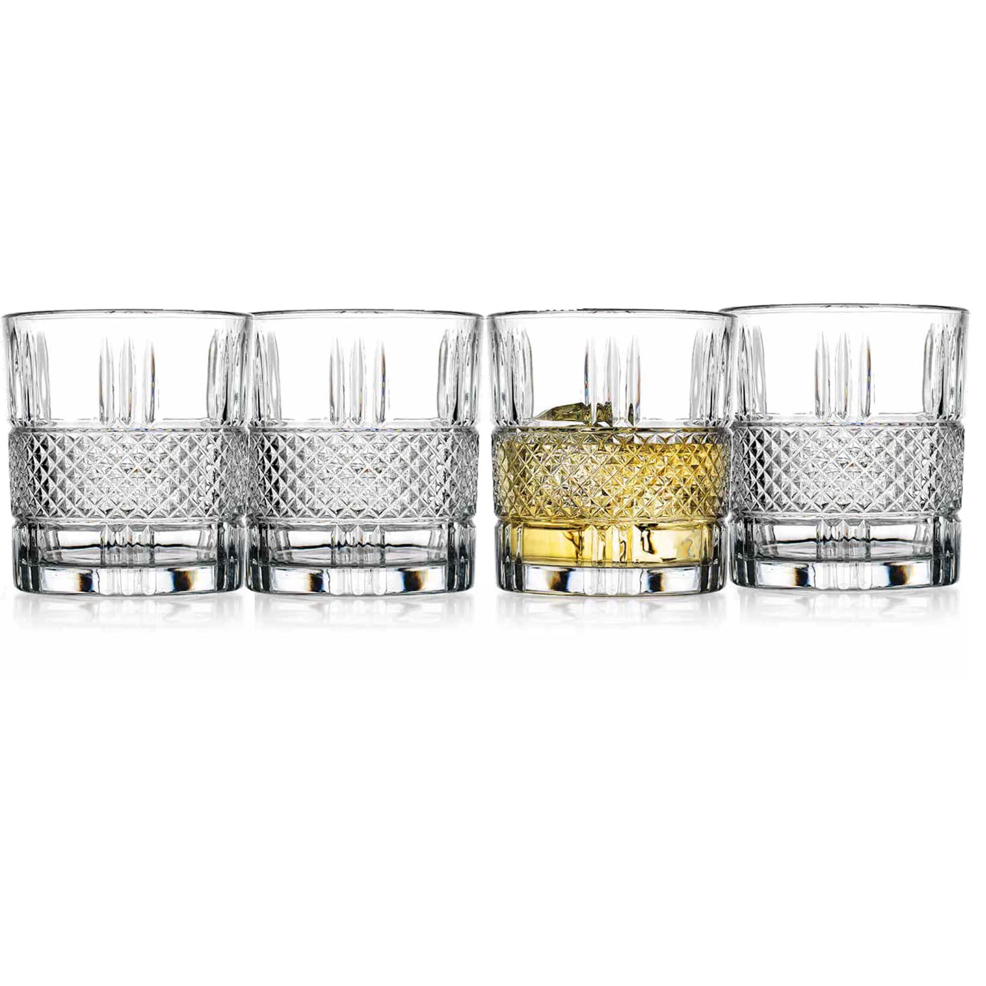 Set of 4 Dotted Double Old Fashioned Glasses, 11.5oz