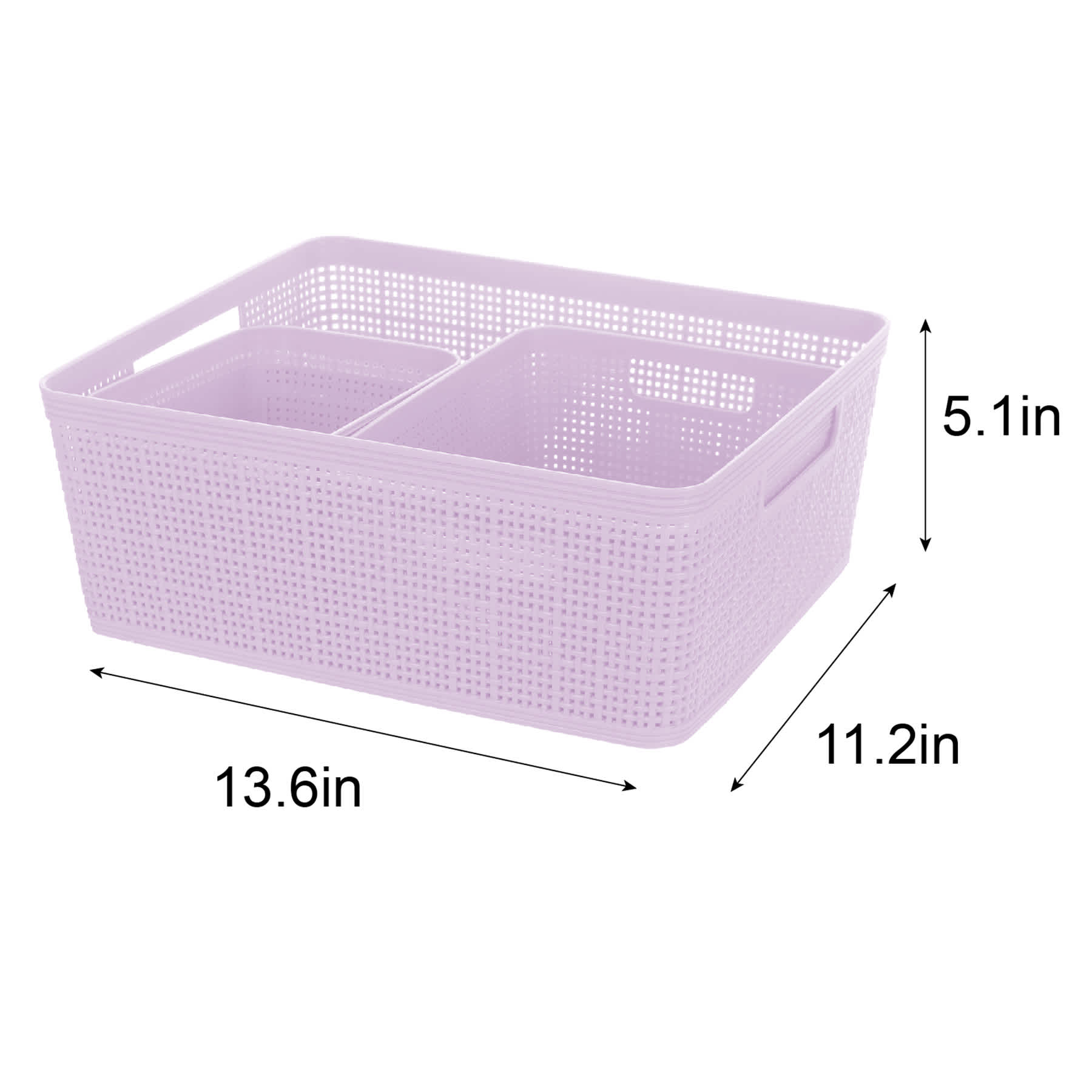 Set of 5 Lavender Storage Basket 31.3l/4l/11.5l
