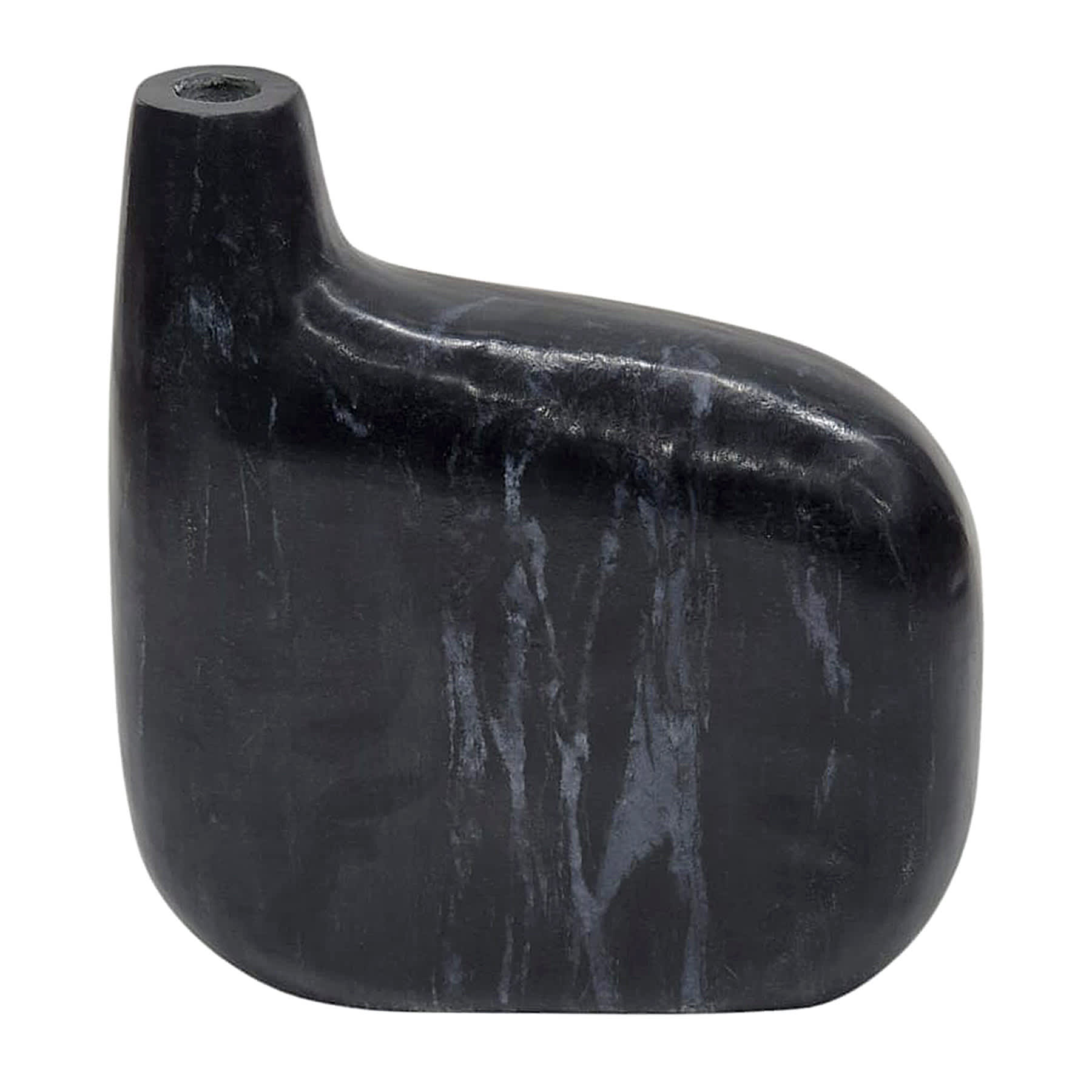Black Marble Flower Vase, 8x9