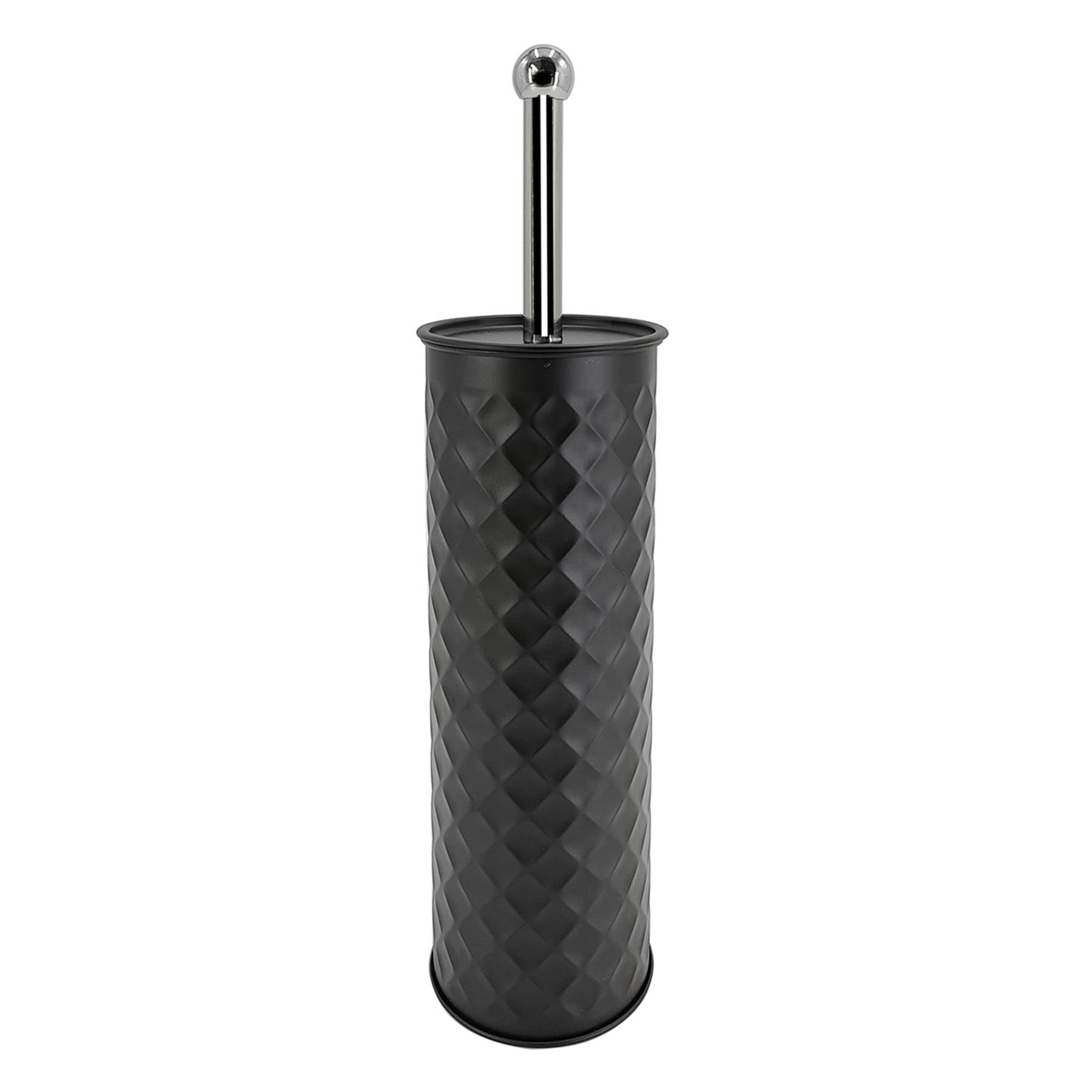 Embossed Matte Black Metal Toilet Bowl Brush
