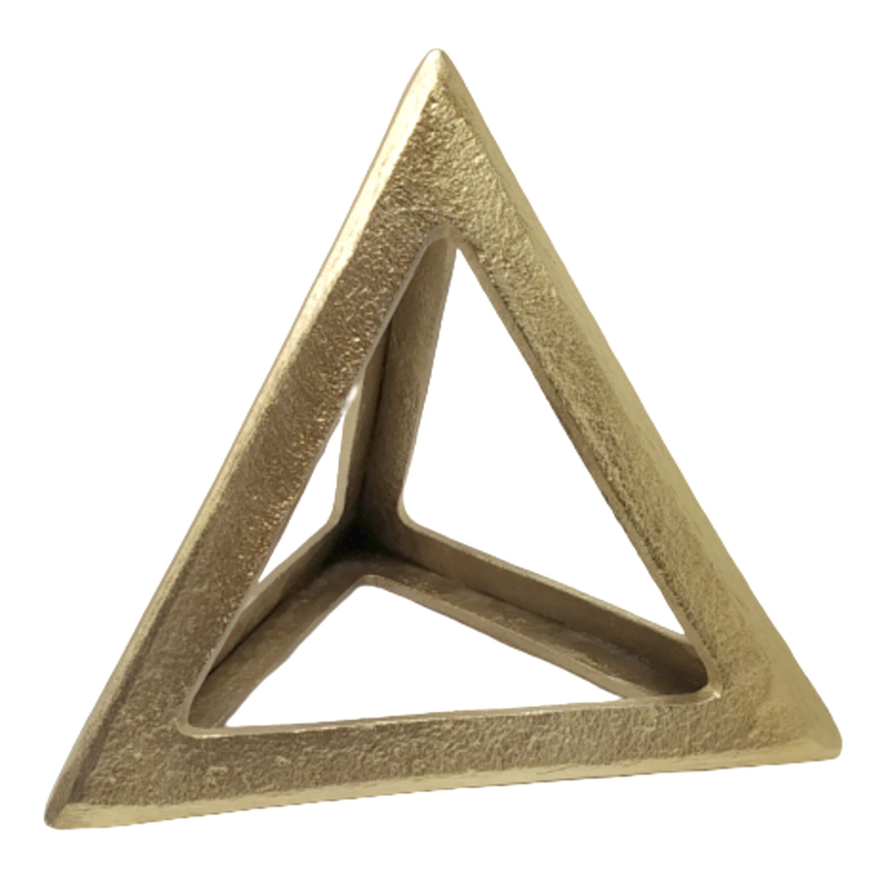 Gold Metal Triangle Figurine, 8"