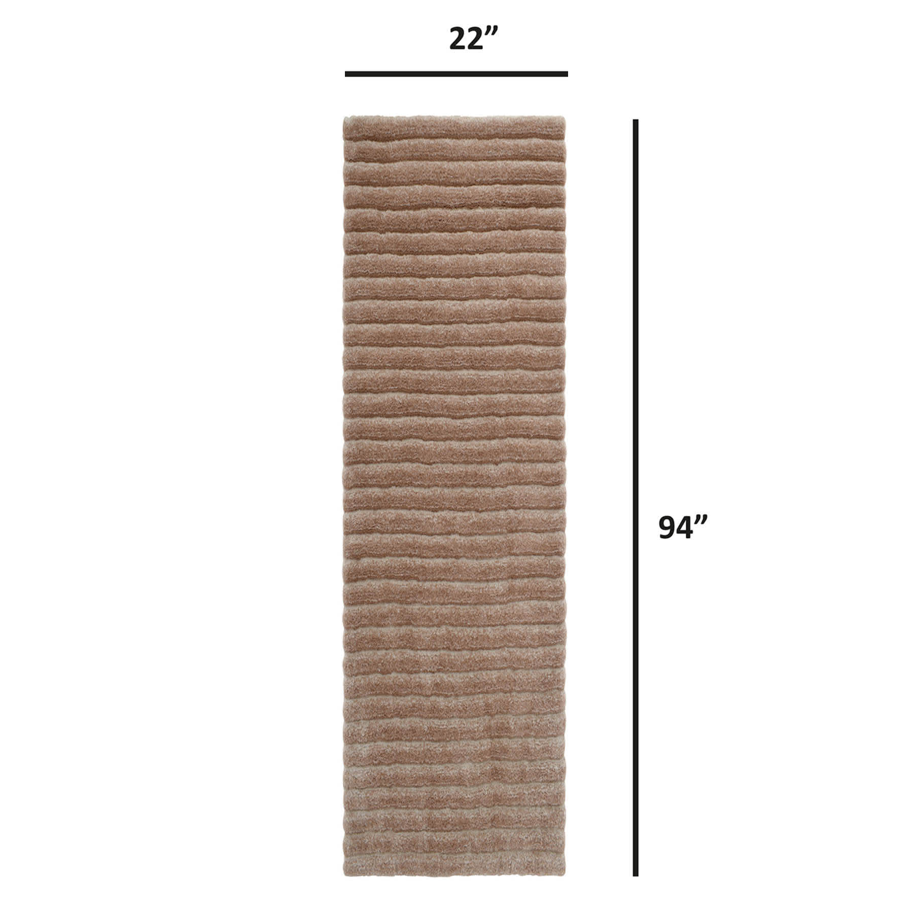 (A536) Nappa Neutral High-Low Runner, 2x7