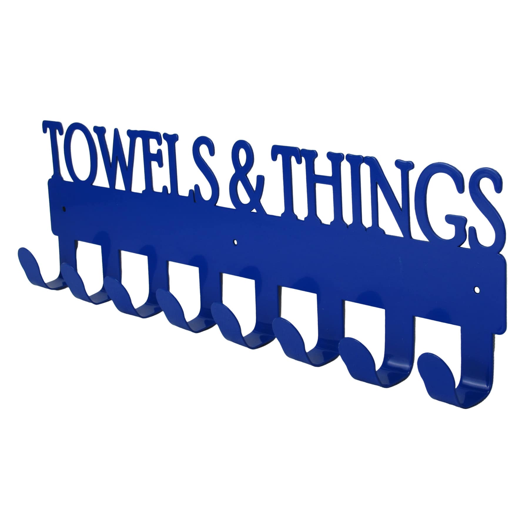 Metal Blue Towels Wall Hook, 22"