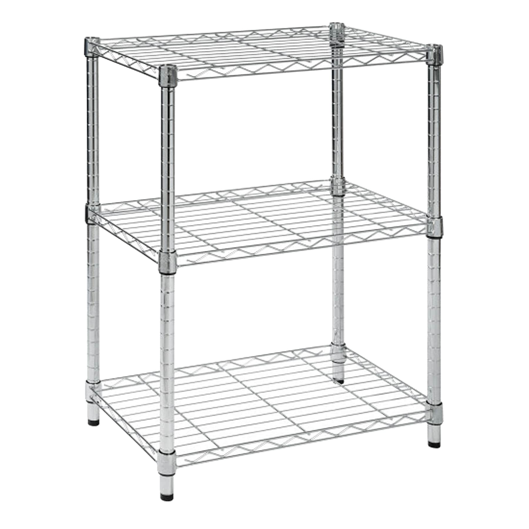 3-Tier Metal Shelving Unit, Chrome