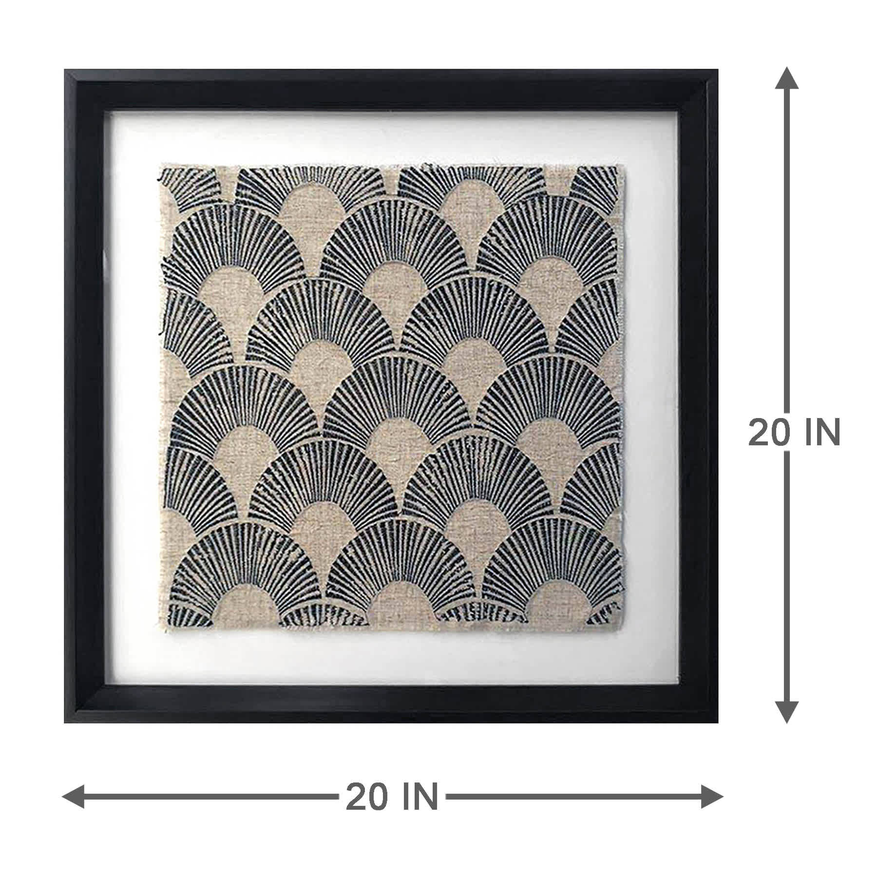 Found & Fable Glass Framed Embroidered Wall Art, 19"