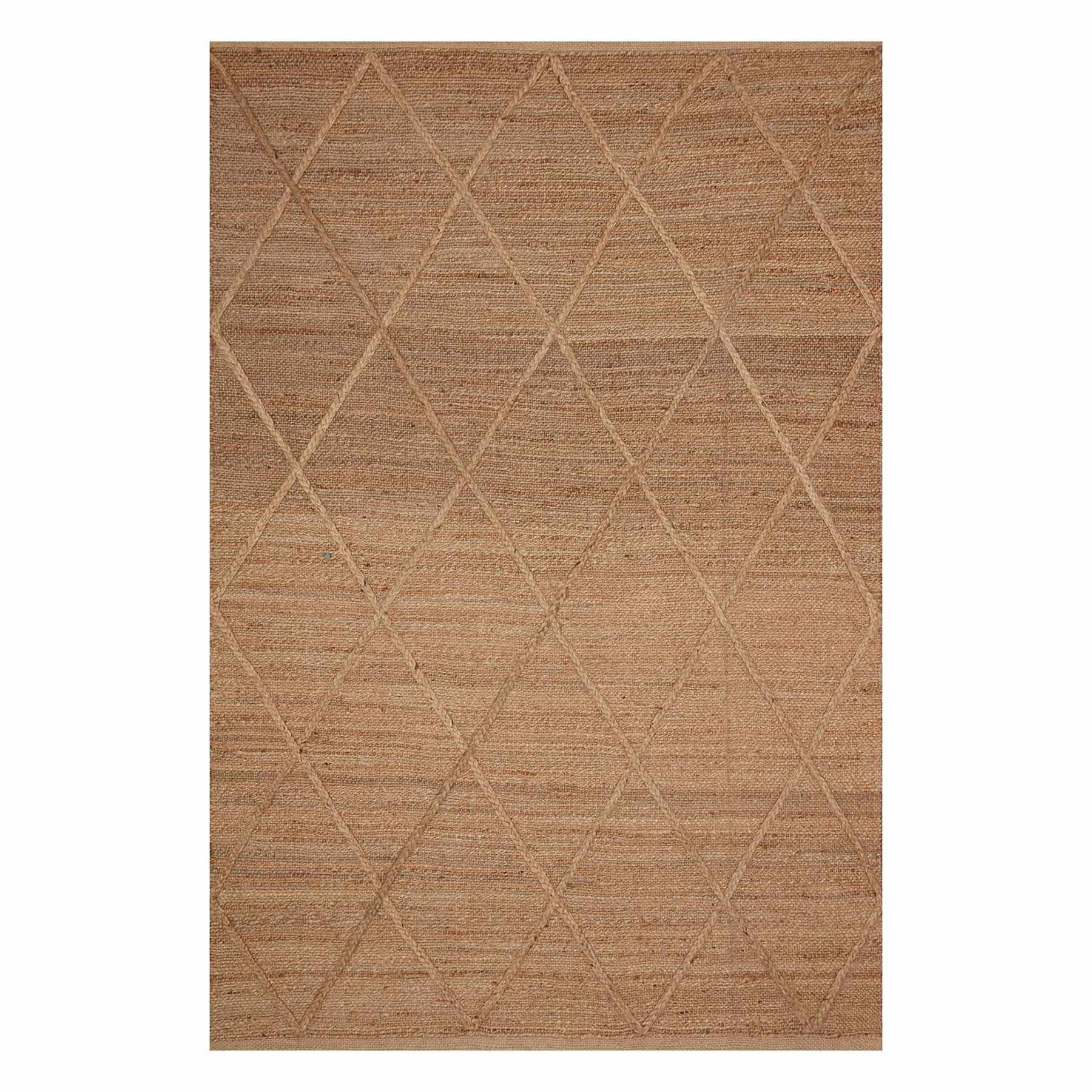 (B661) Providence Goldie Jute Diamond Design Area Rug, 5x7