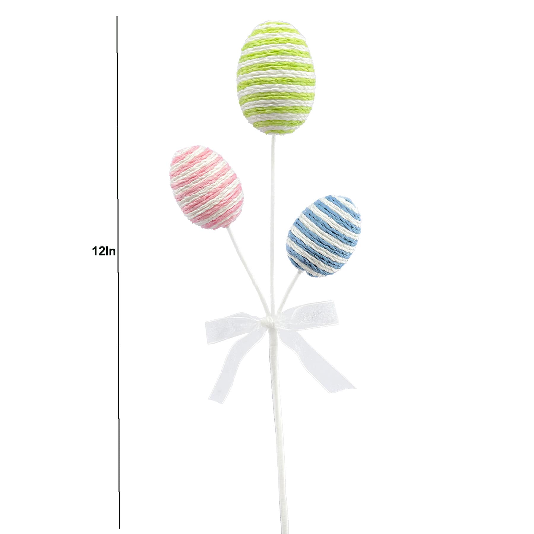 Homespun Easter Pink, Green & Blue Egg Pick, 12"