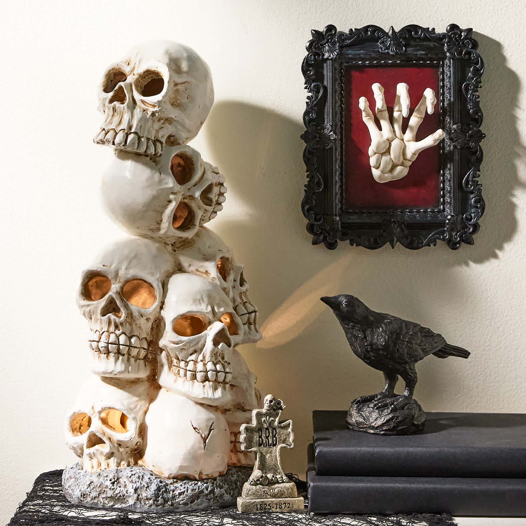 Midnight Shadows Stacked Skeleton Decor, 17.5"