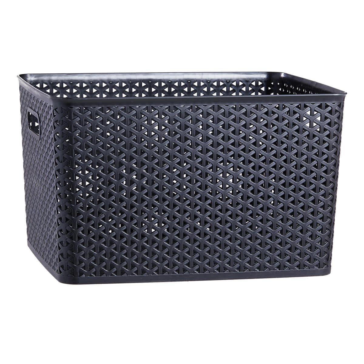 Black Y-Weave Storage Basket, Medium