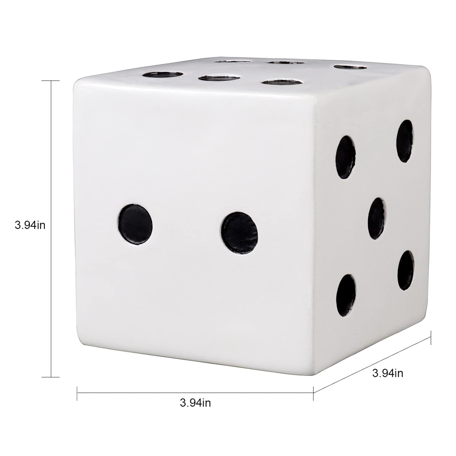 White Wood Dice, 4"