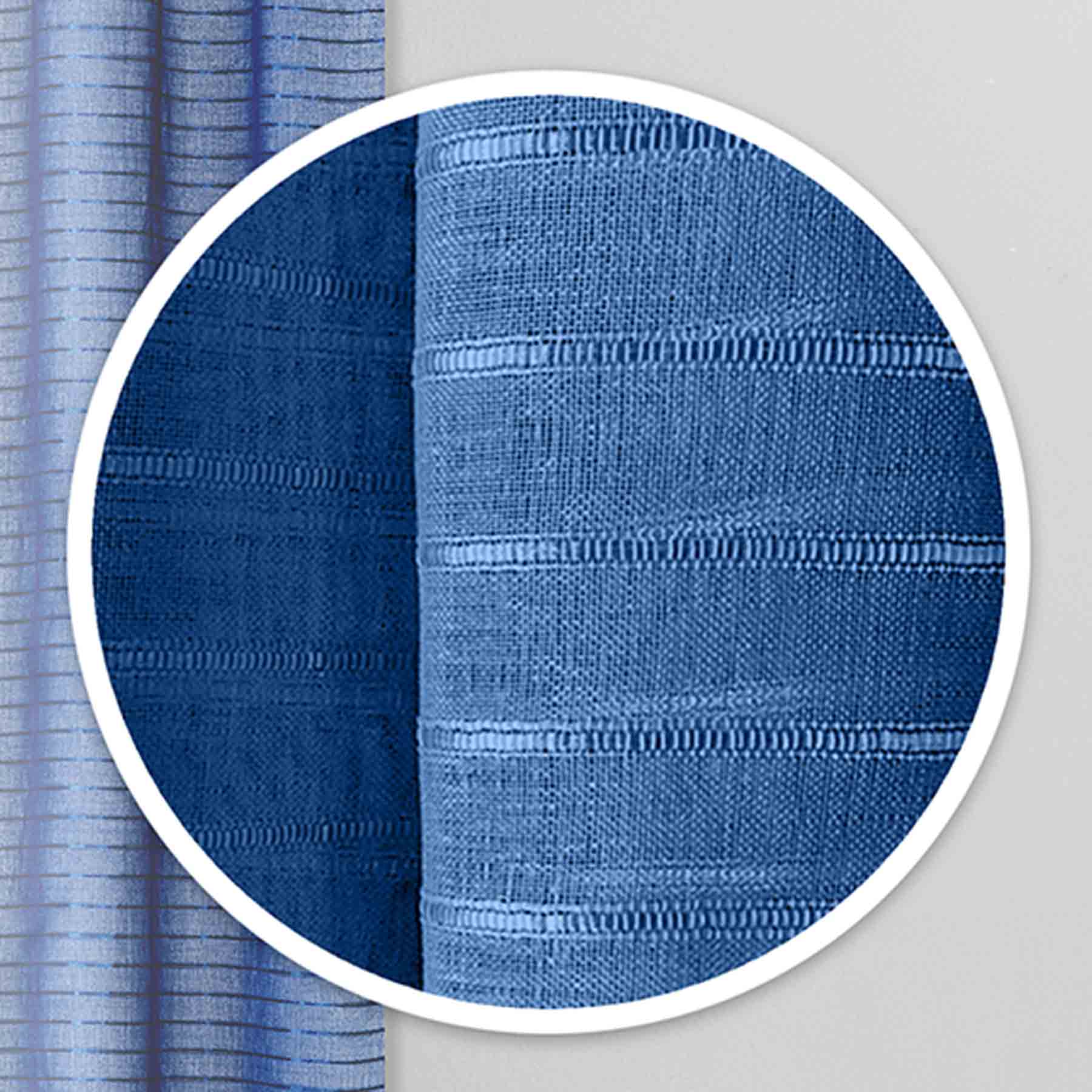 Tiny Dreamers Dark Blue Striped Sheer Curtain Panel, 84"
