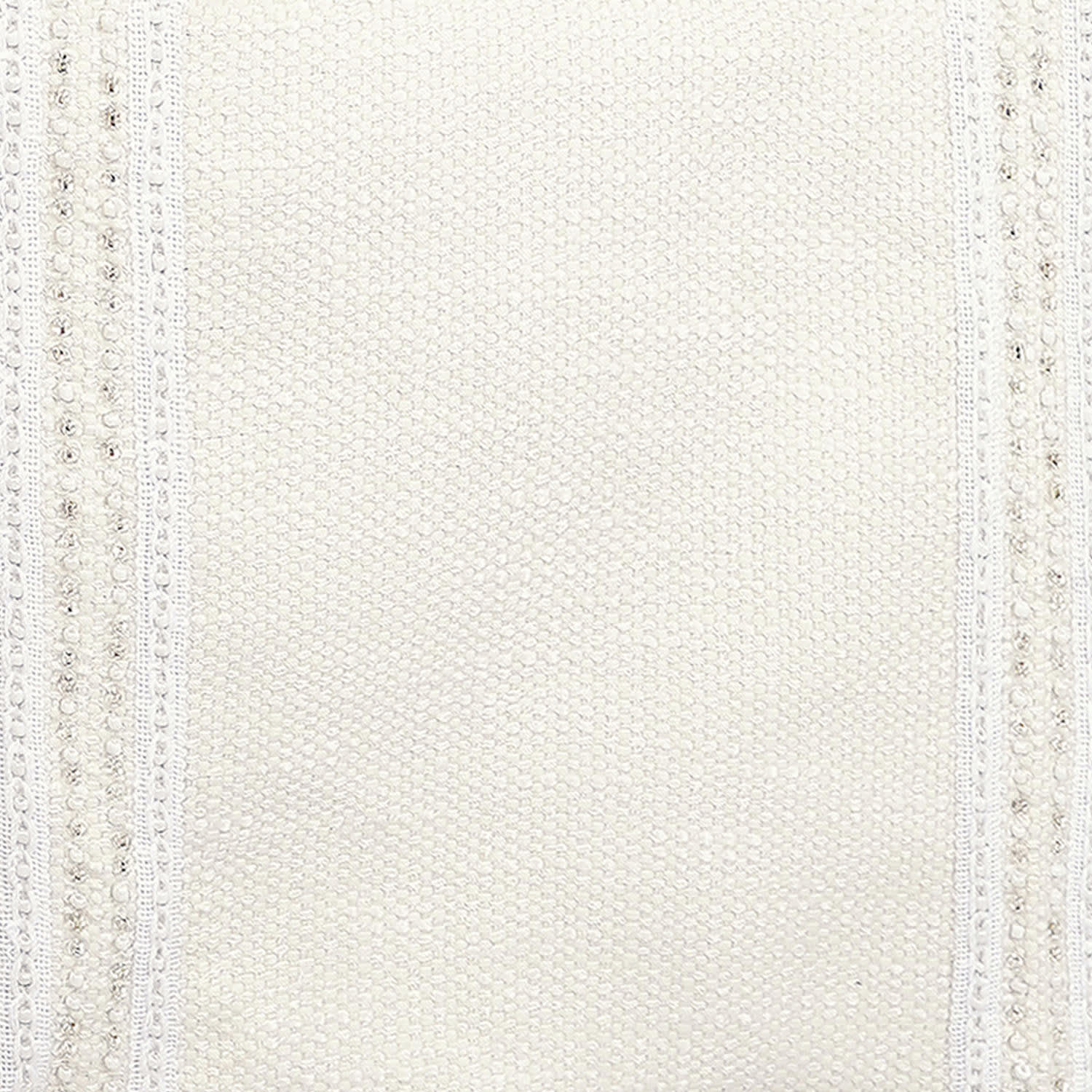 Ivory Semi-Beaded Table Runner with White Tassels, 72x13