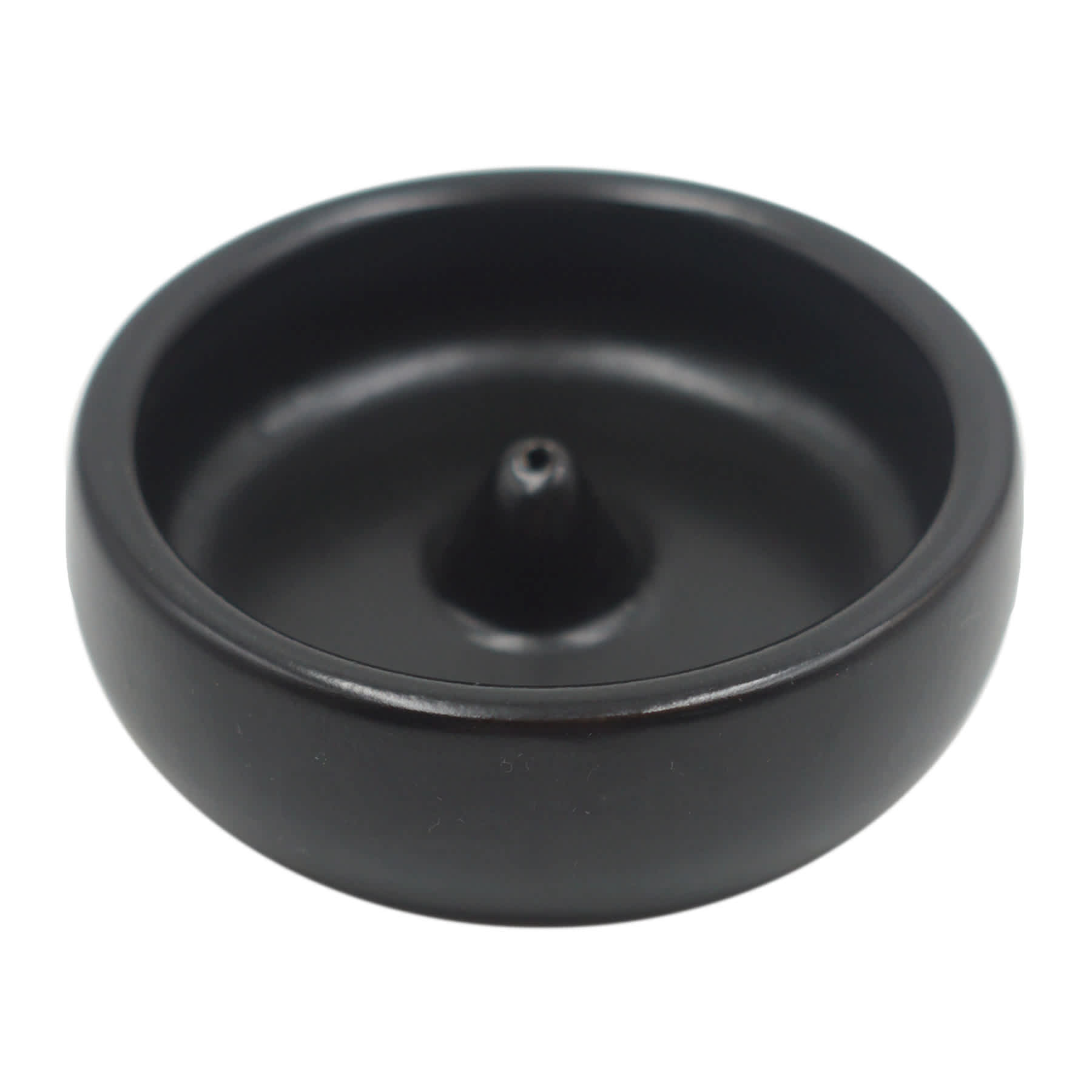 Found & Fable Black Ceramic Incense Holder, 4"