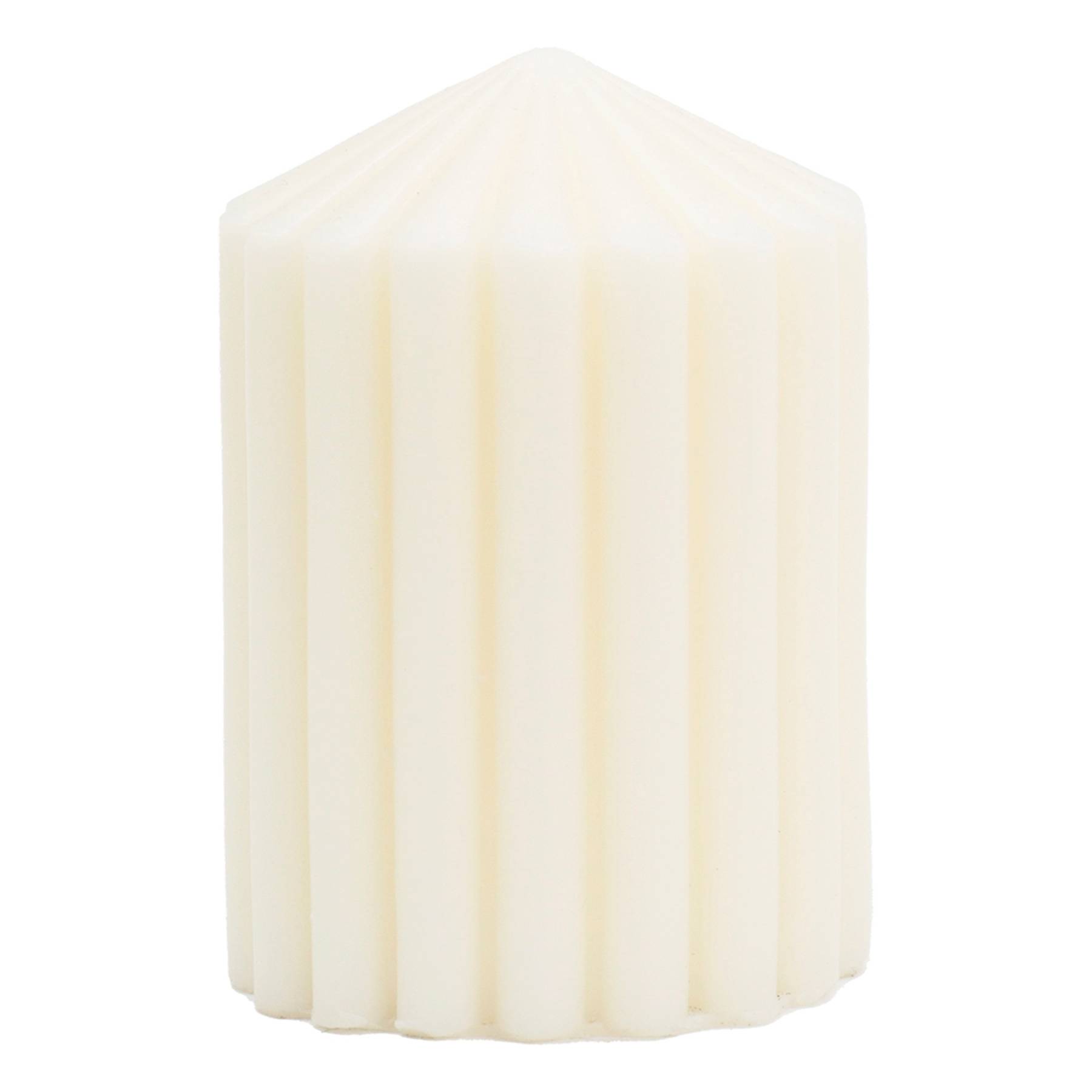 Found & Fable Ivory Unscented Ribbed Pillar Candle, 3x4