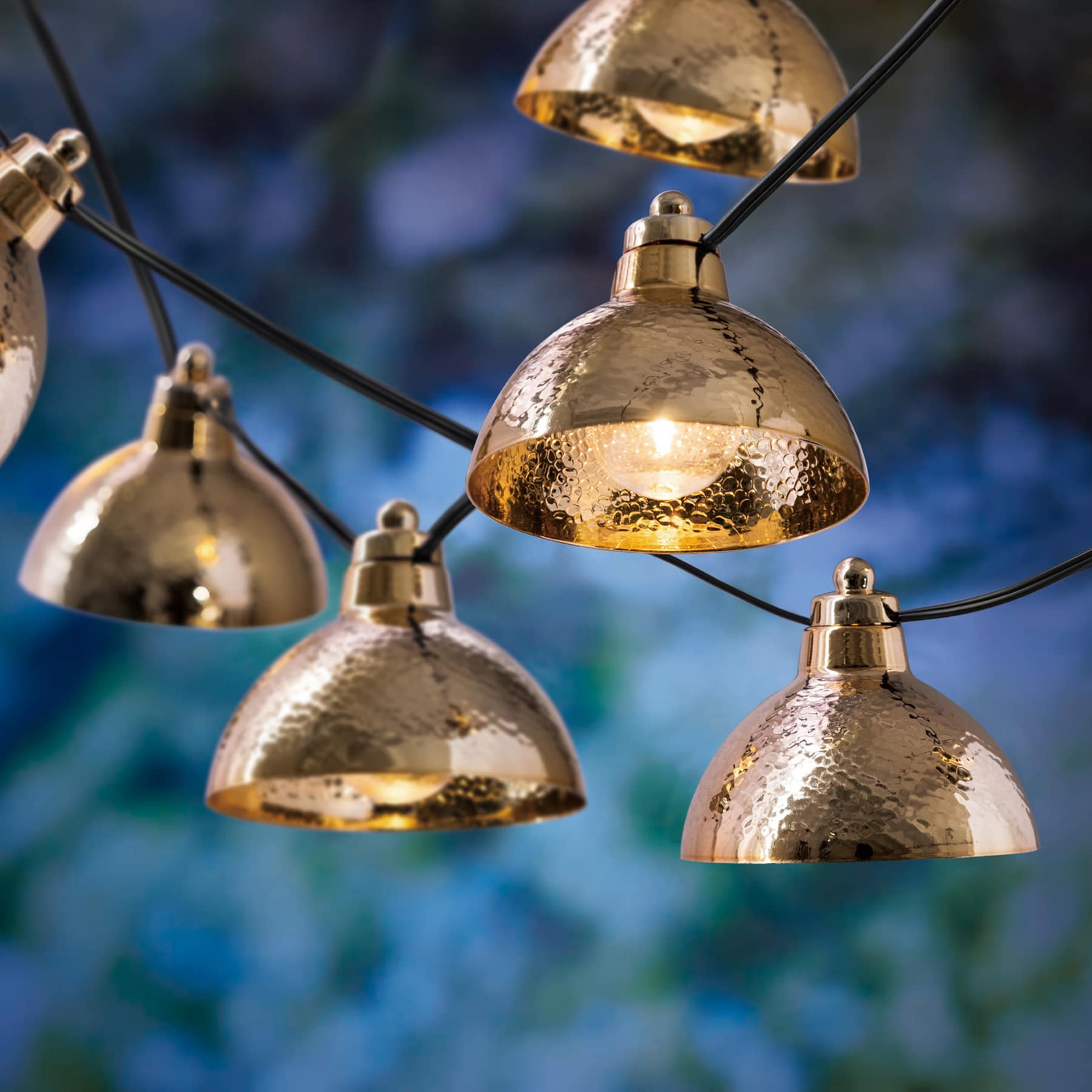 10-Count Gold Metal Lantern String Lights
