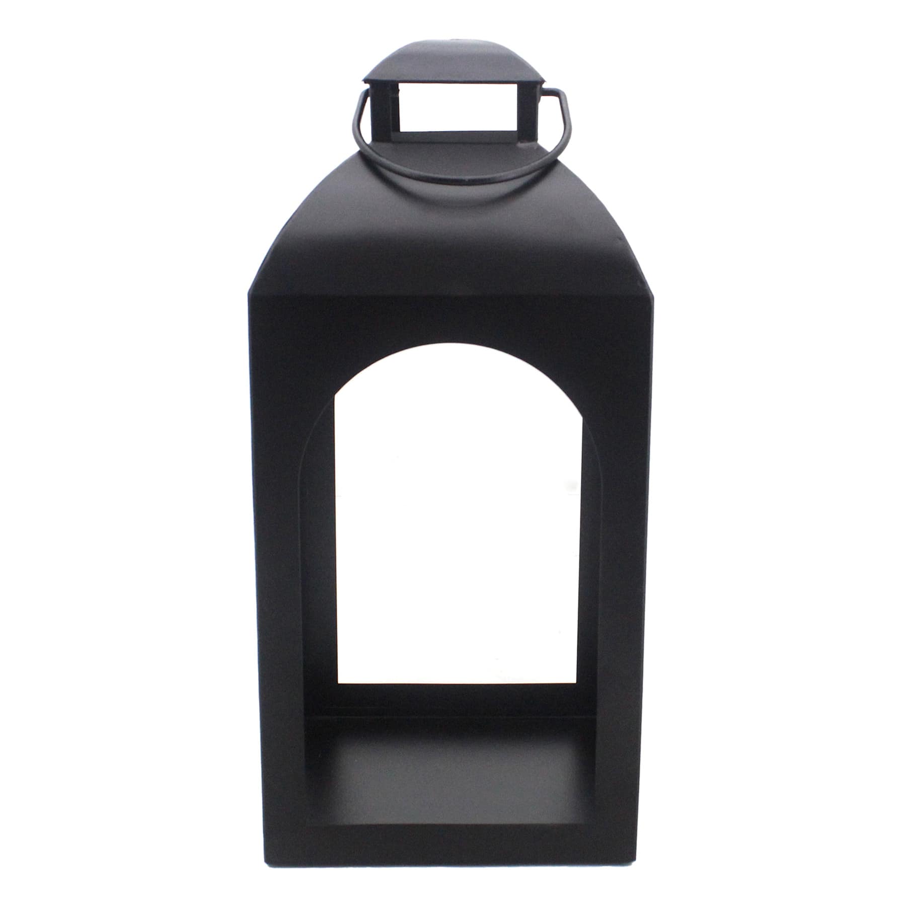 Providence Black Metal Arch Lantern, 17"