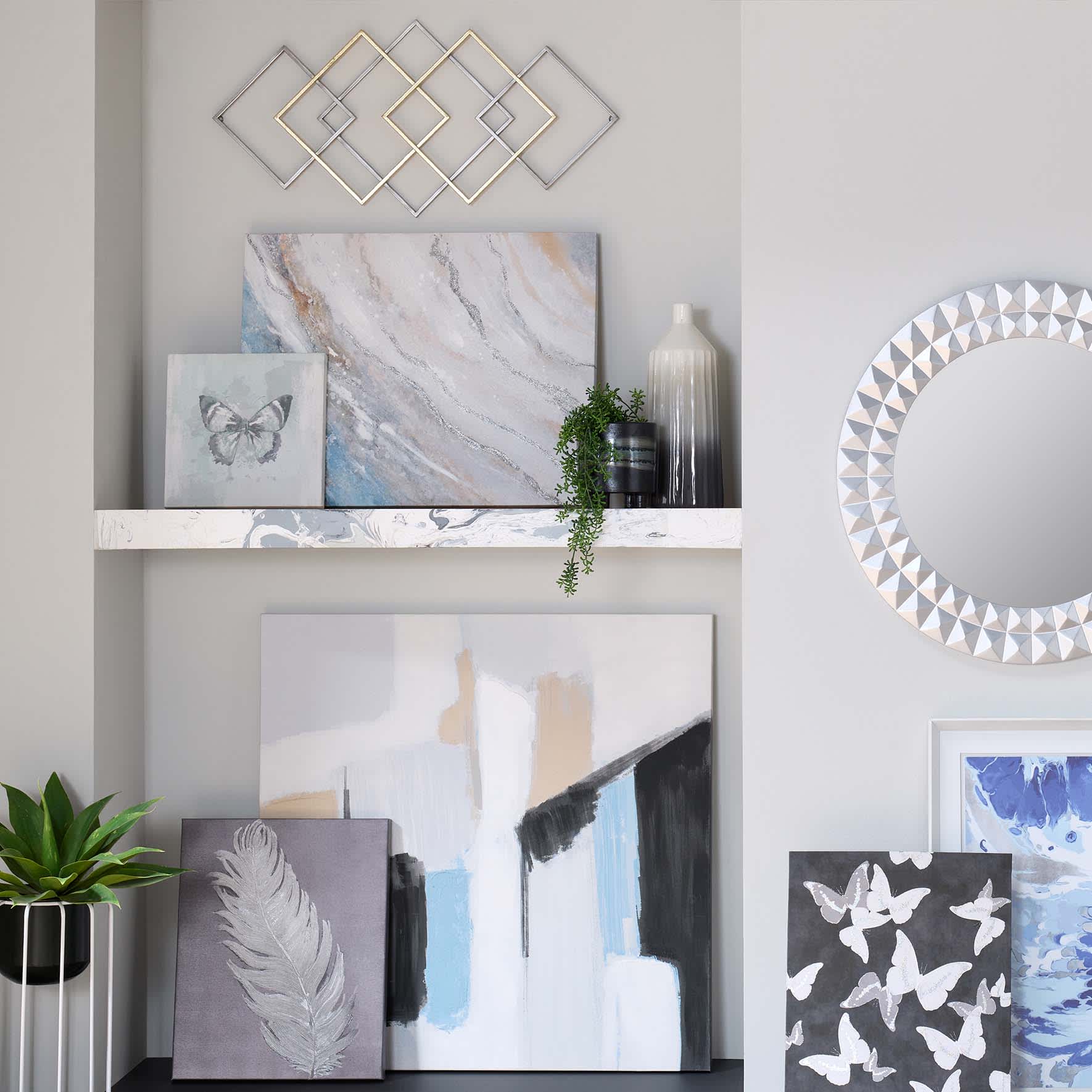 Crosby St. Gold & Silver Geo Wall Decor, 32x16