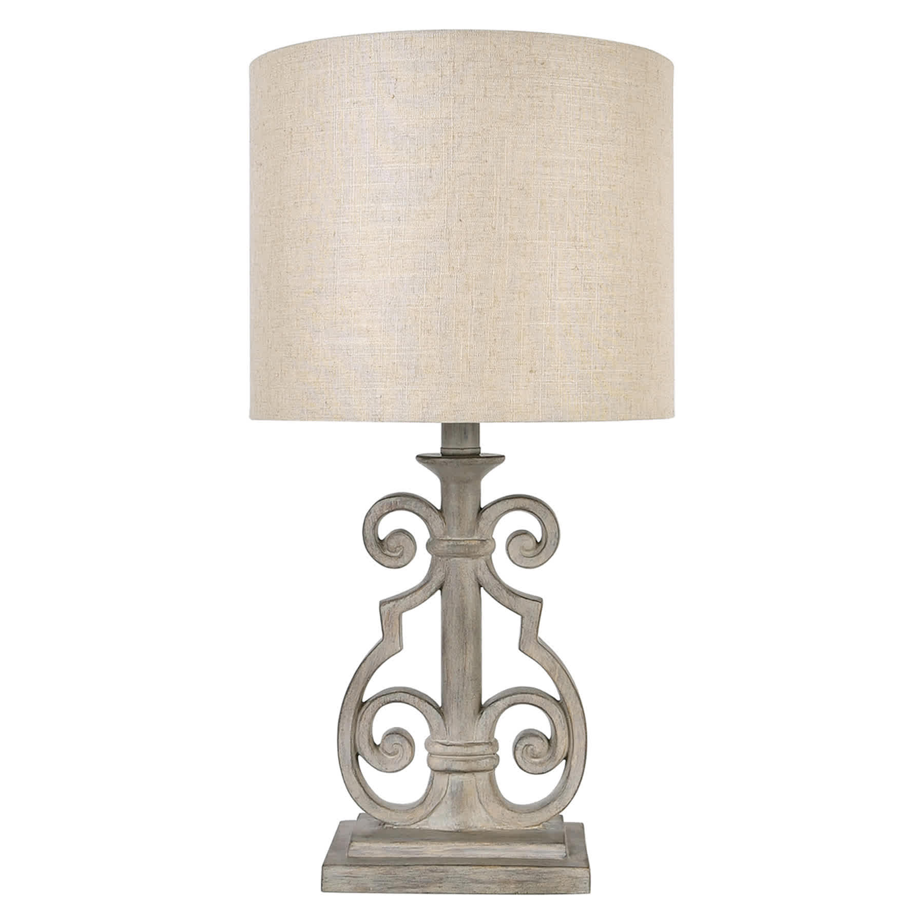 Rustic Traditional Small Table Lamp with Shade, 21"