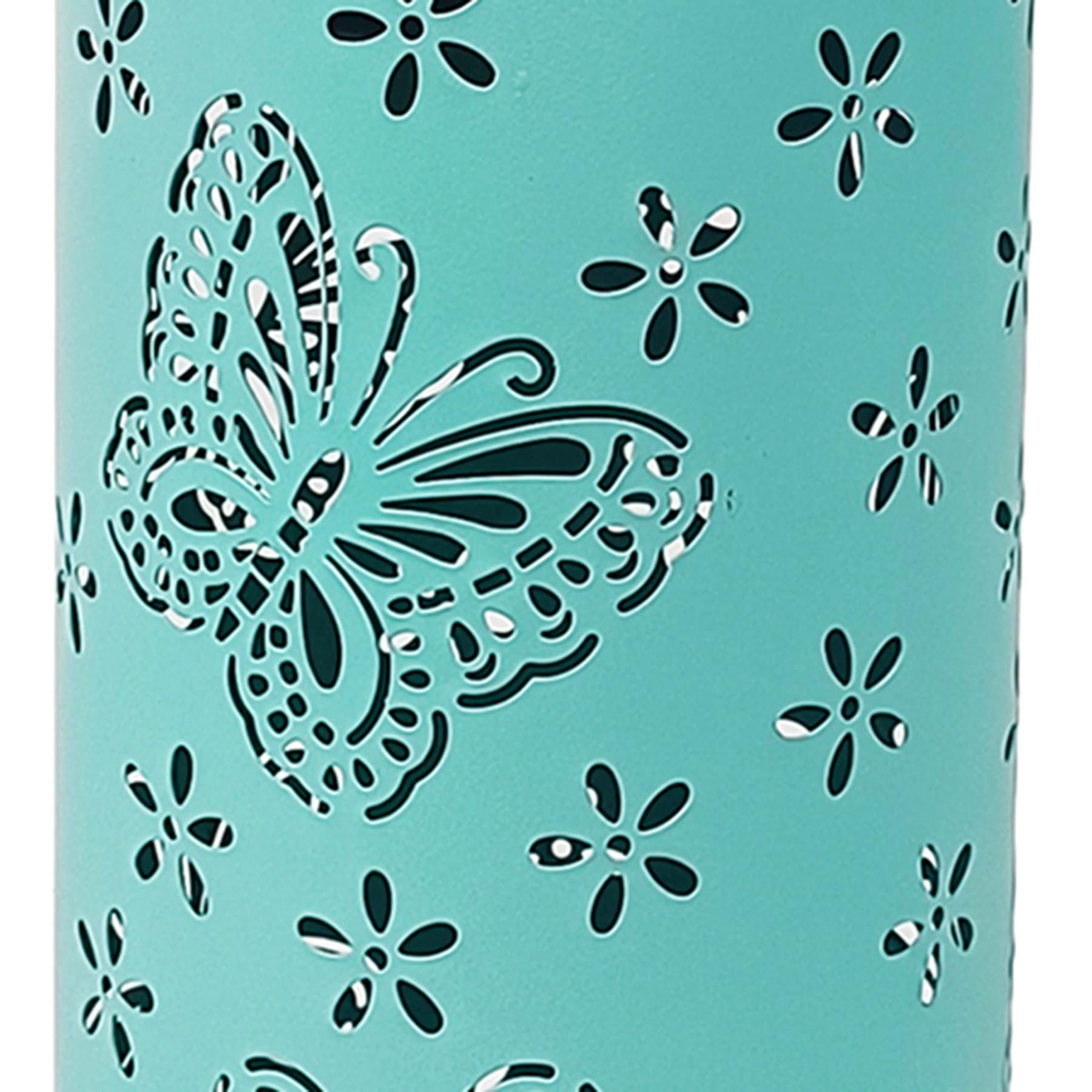Aqua Butterfly Solar Outdoor Lantern, 8"