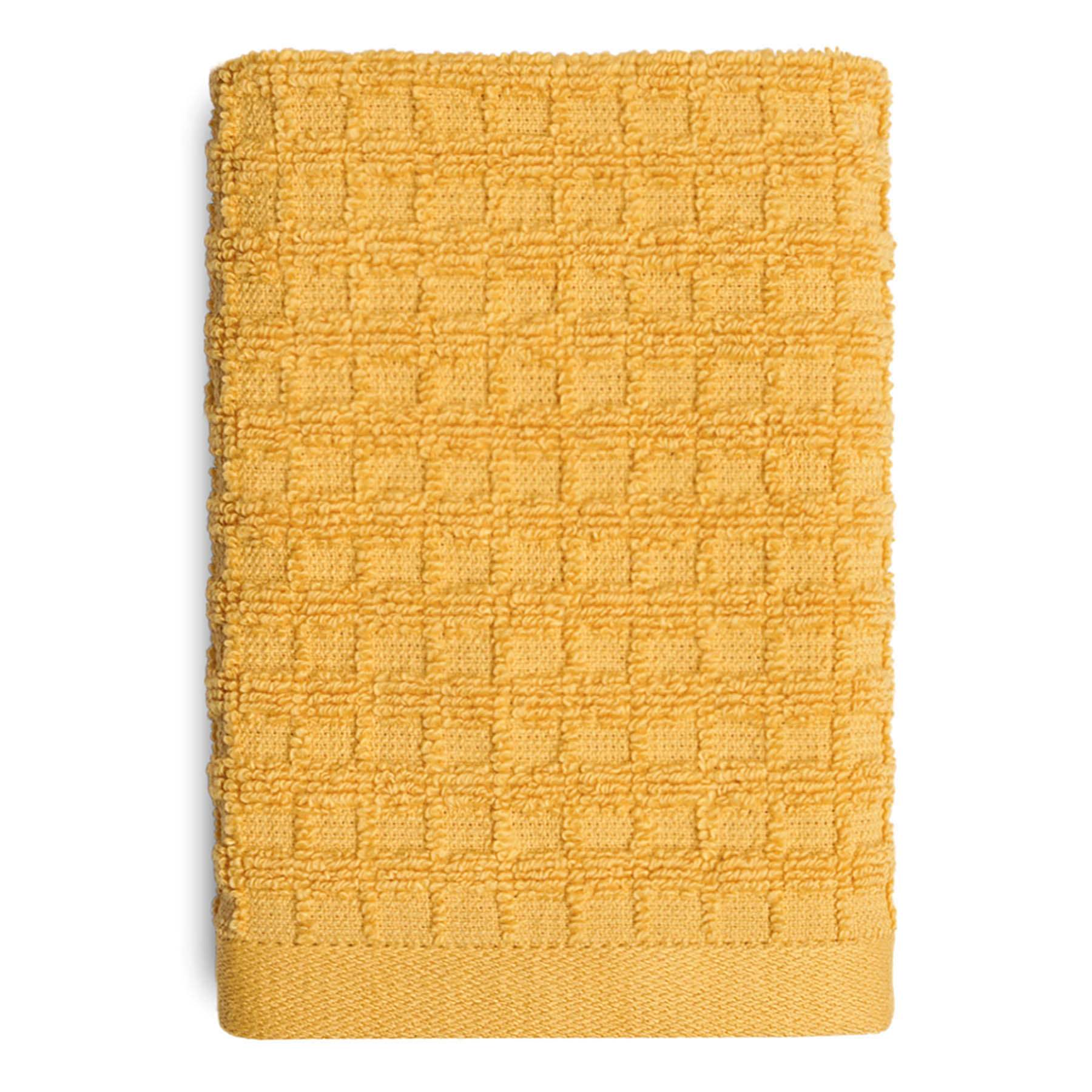 Crosby St. Ochre Terry Waffle Cotton Washcloth, 13"