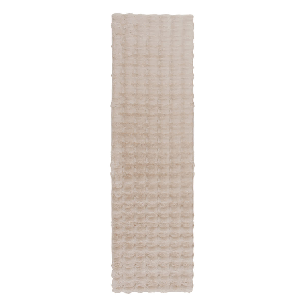 (B883) Crosby St. Beige Bebel Faux Fur Runner, 2x7