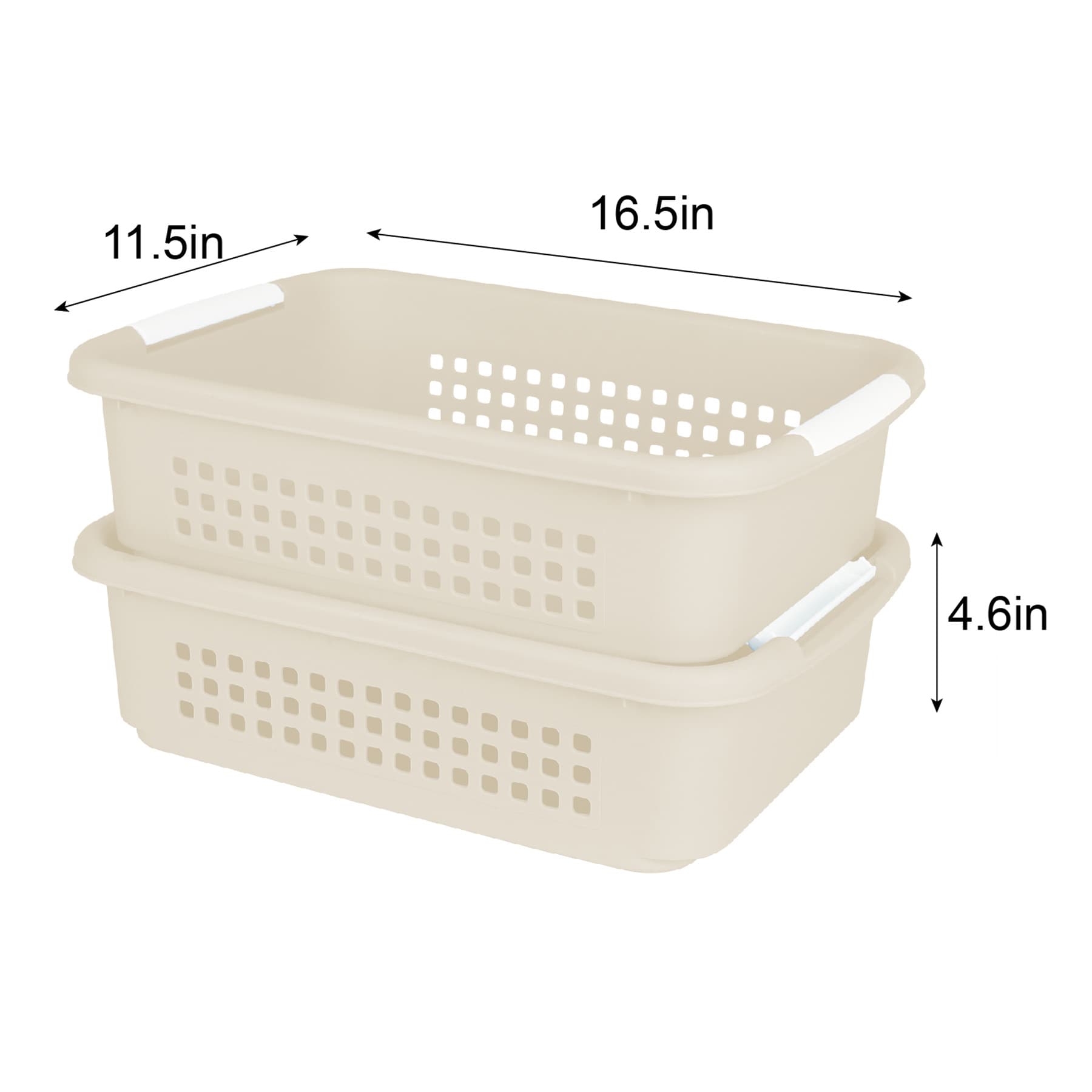 2-Pack White Swan Stackable Storage Basket, Large