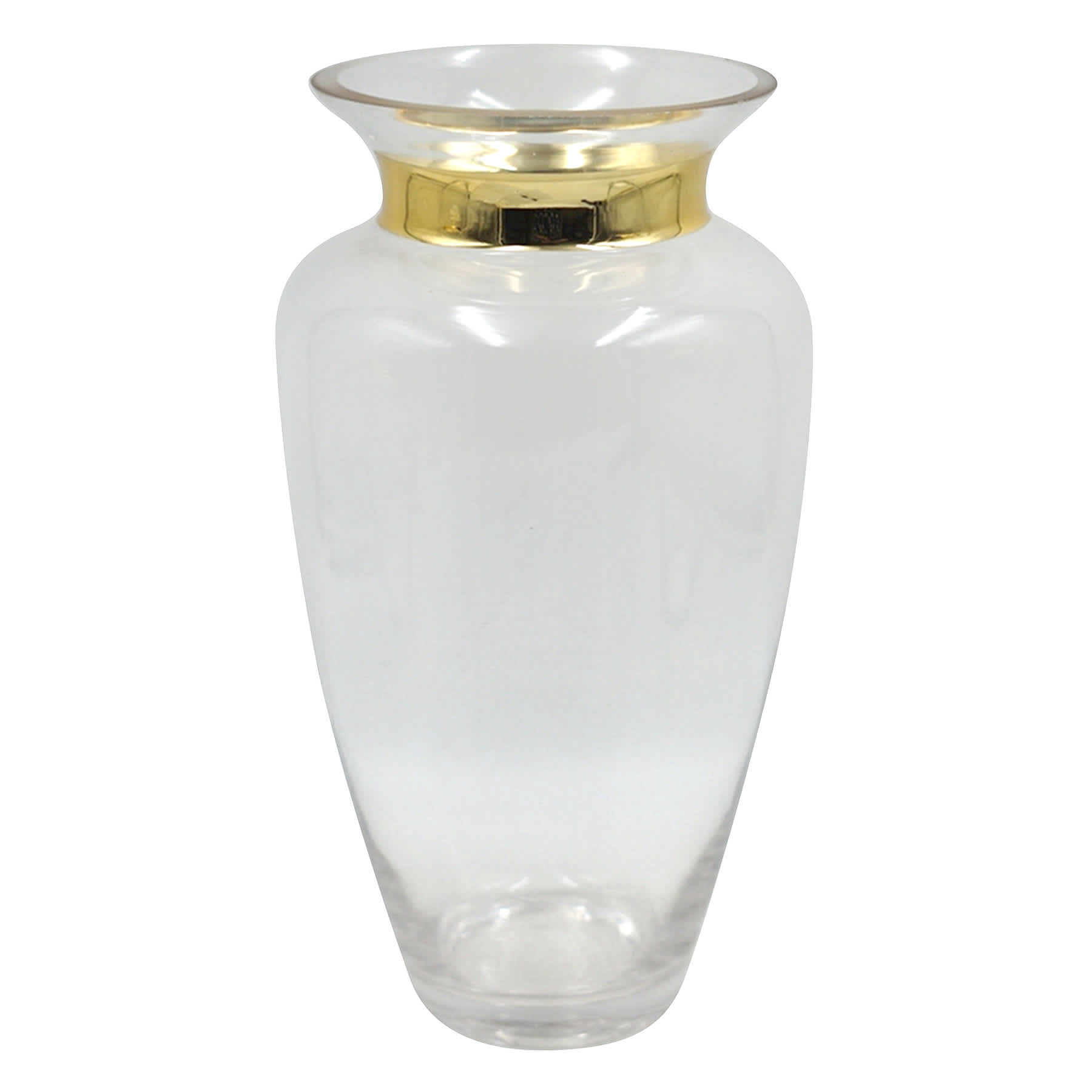 Providence Glass Vase with Mercury Neck, 12"