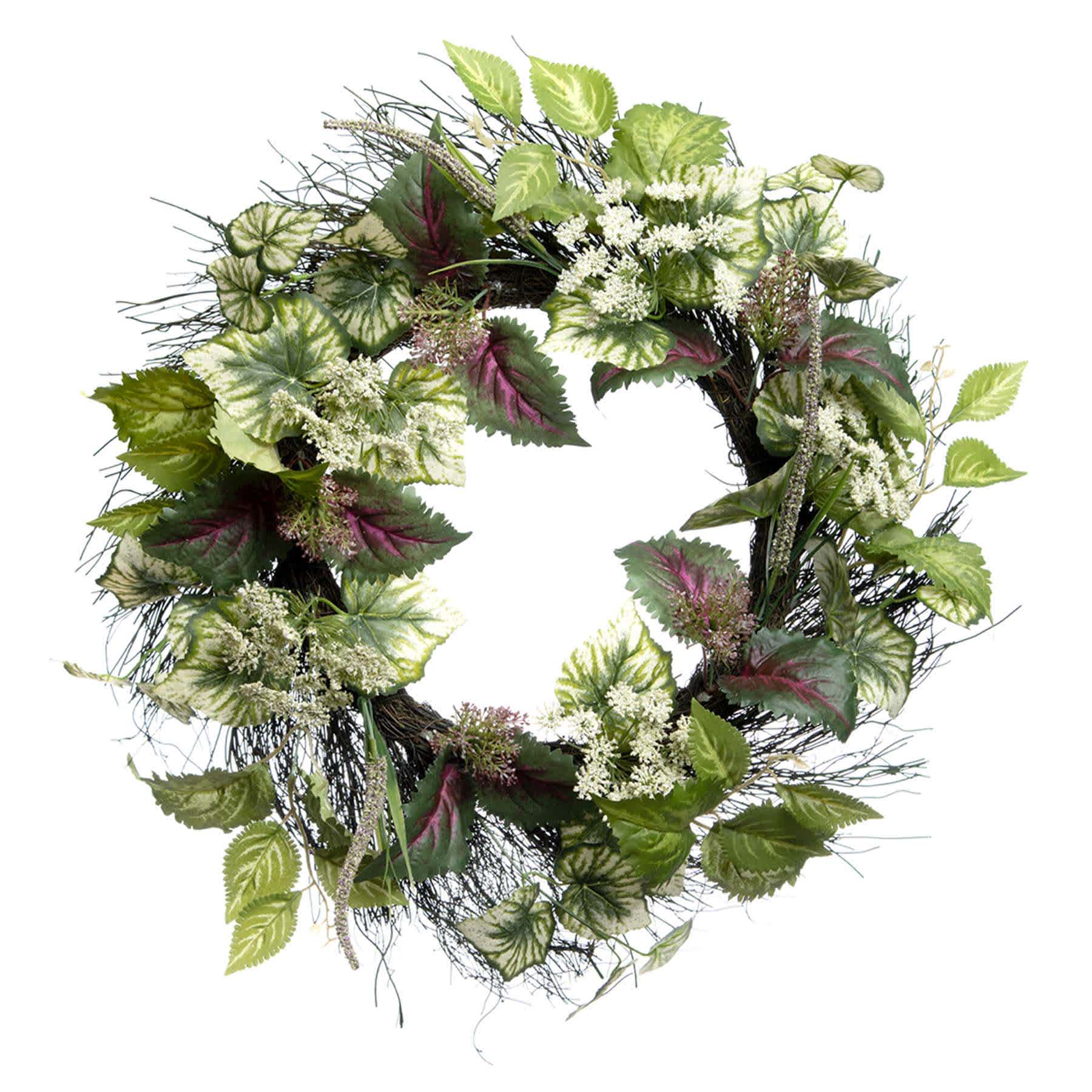 Queen Ann Lace & Coleus Wreath, 24"