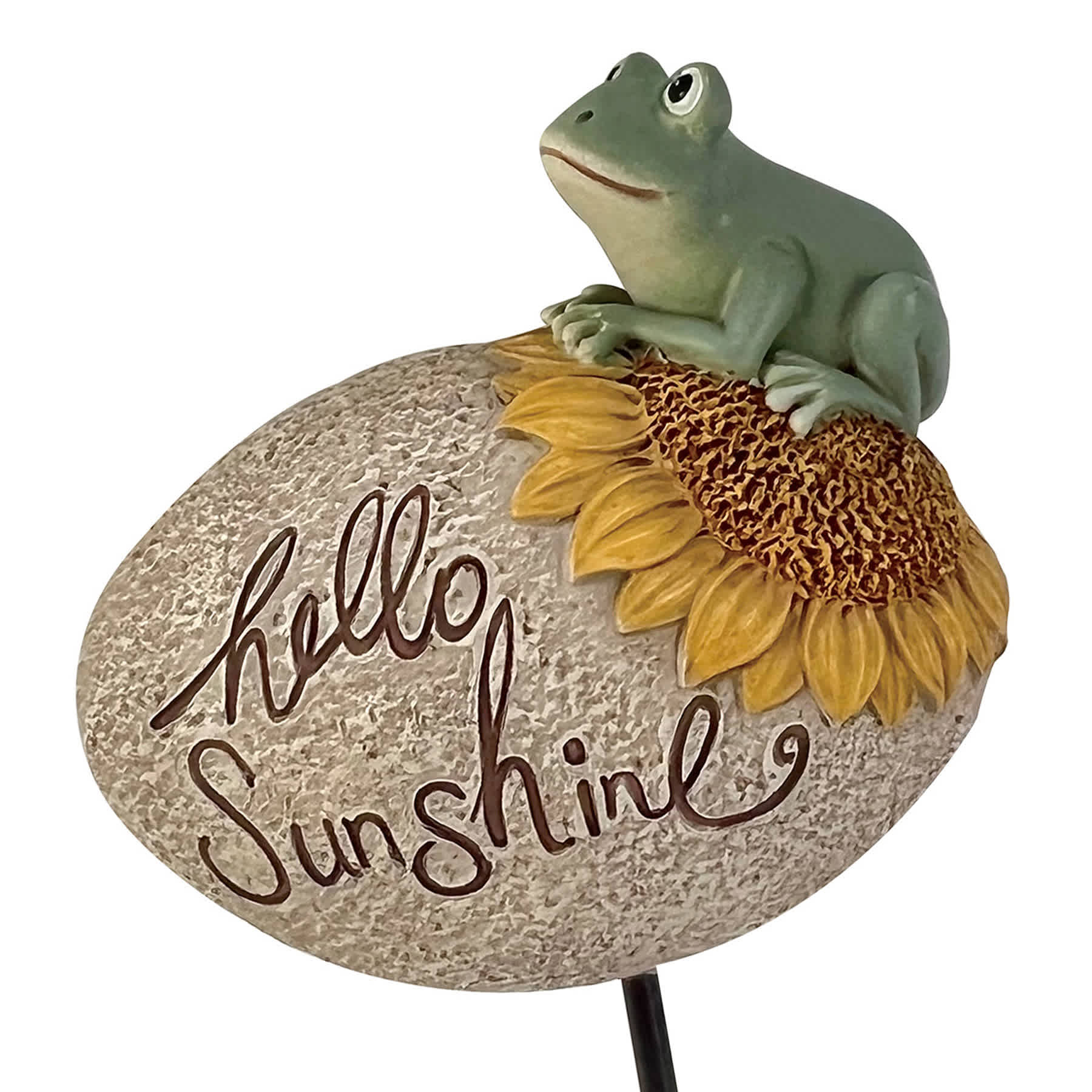 Honeybloom Frog Stone Sentiment Plant Yard Pick, 7.7"